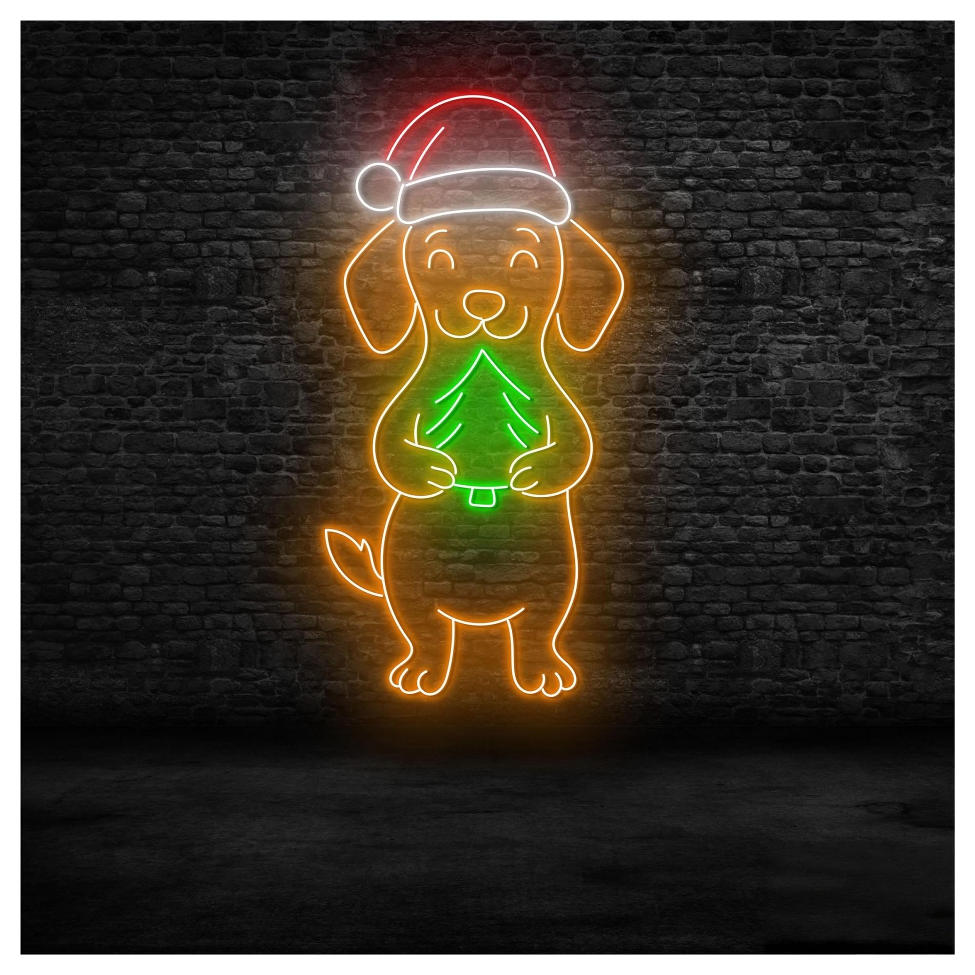 RONGCH Hanging Art Neon Signs Festival Party Neon Sign, Dachshund Suitable for Room Wall Decor with Dimmable 50cm