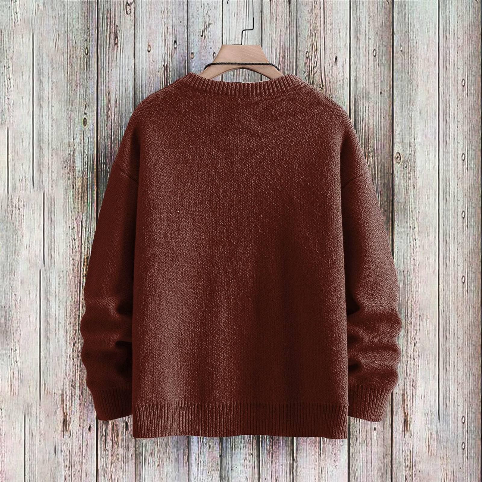 Generisch Jersey de Navidad para hombre, cómodo de Navidad, manga larga, informal, diseño navideño, cuello redondo, suéter de invierno feo