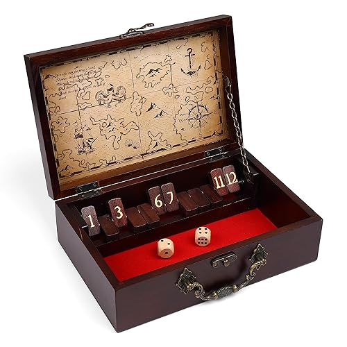 STERLING Games 12 Number Shut The Box Wooden Box Travel