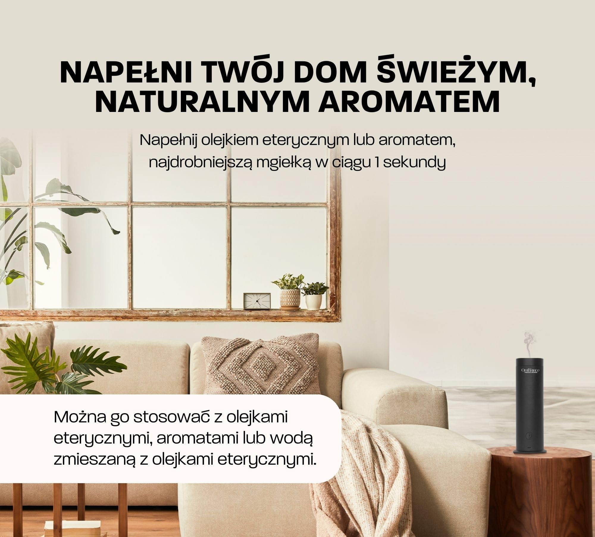 Profesjonalny dyfuzor zapachowy i olejków eterycznych | Kontrolowane przez aplikację | Nawilżacz i oczyszczacz powietrza | Pochłaniają zapachy | Idealny prezent, czarny, 300m3