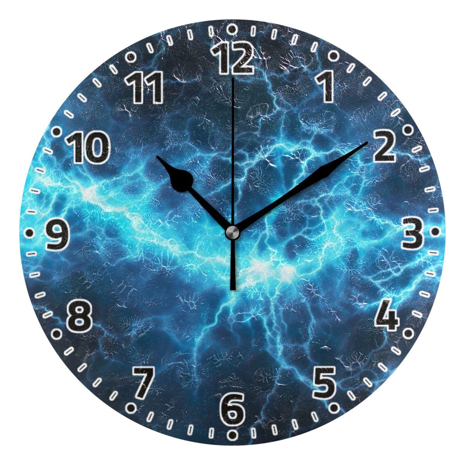 Amazon.com: WELLDAY Wall Clock Non Ticking 10 Inch - Blue