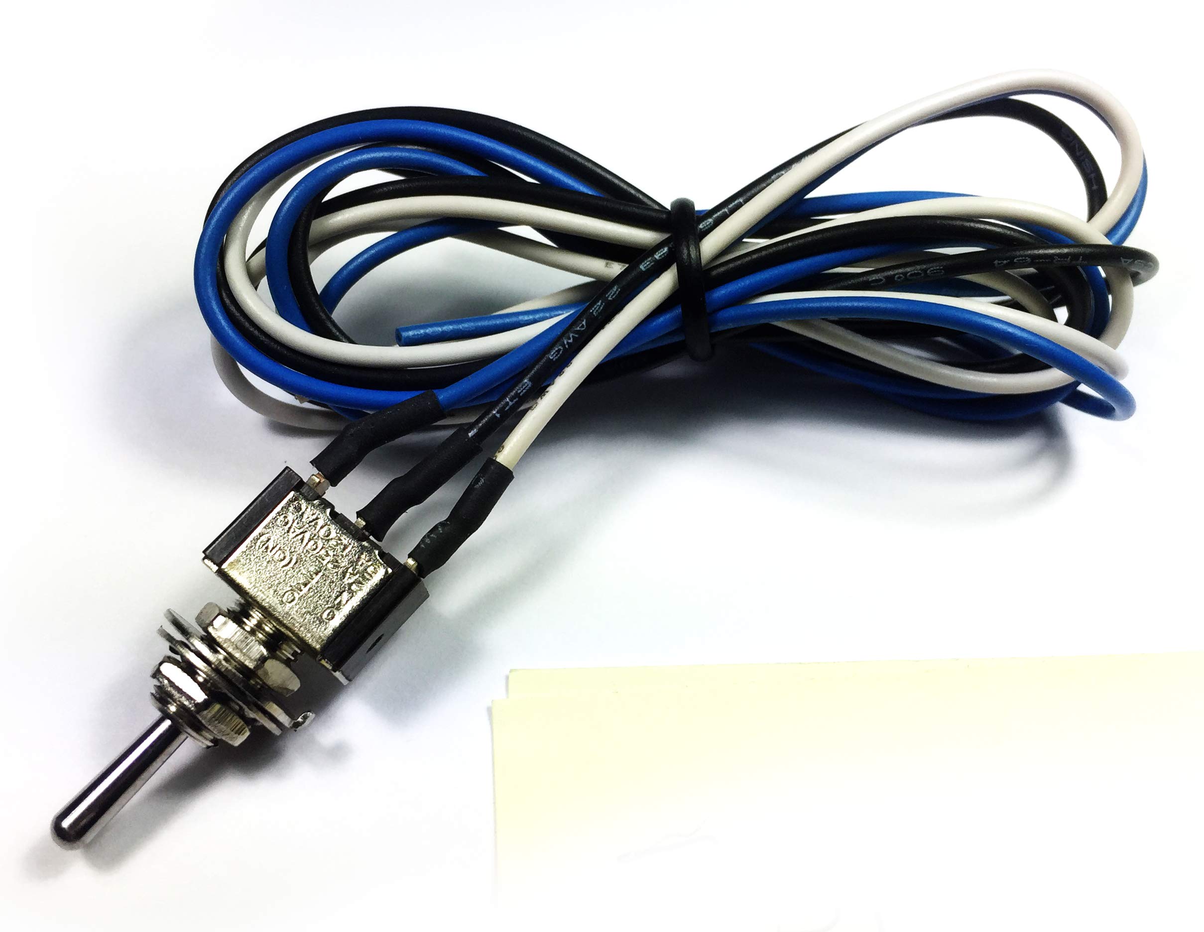 Prewired Mini Toggle Switch, Single Pole Double Throw Center Off, 1 Position Latched, 1 Position Momentary (B11A)