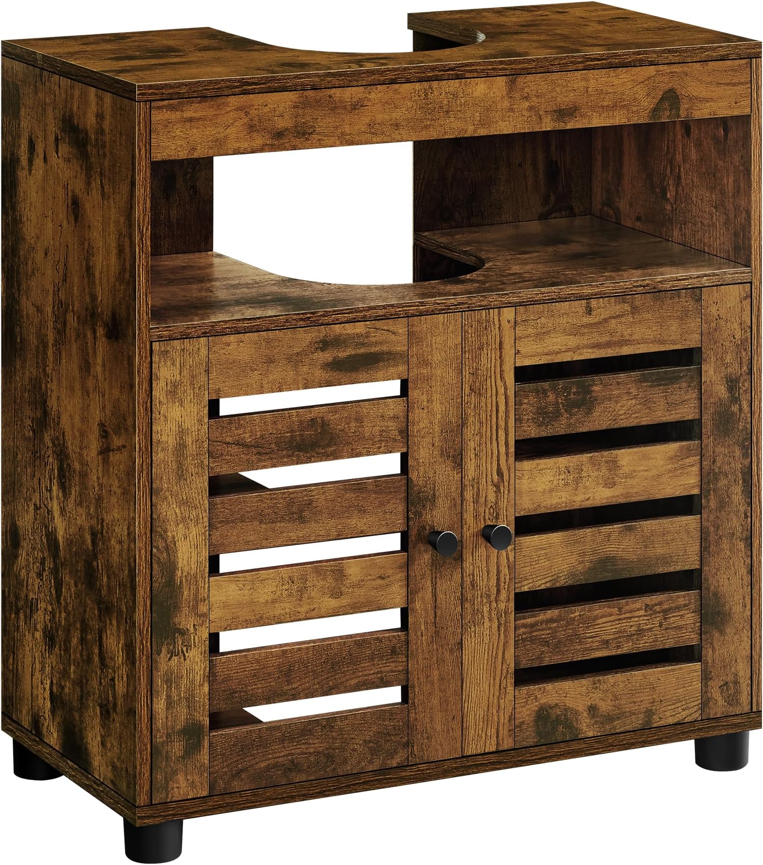 VASAGLE BBK44BX Bathroom Cabinet Storage Cabinet 4 Tier Rustic Chic ...