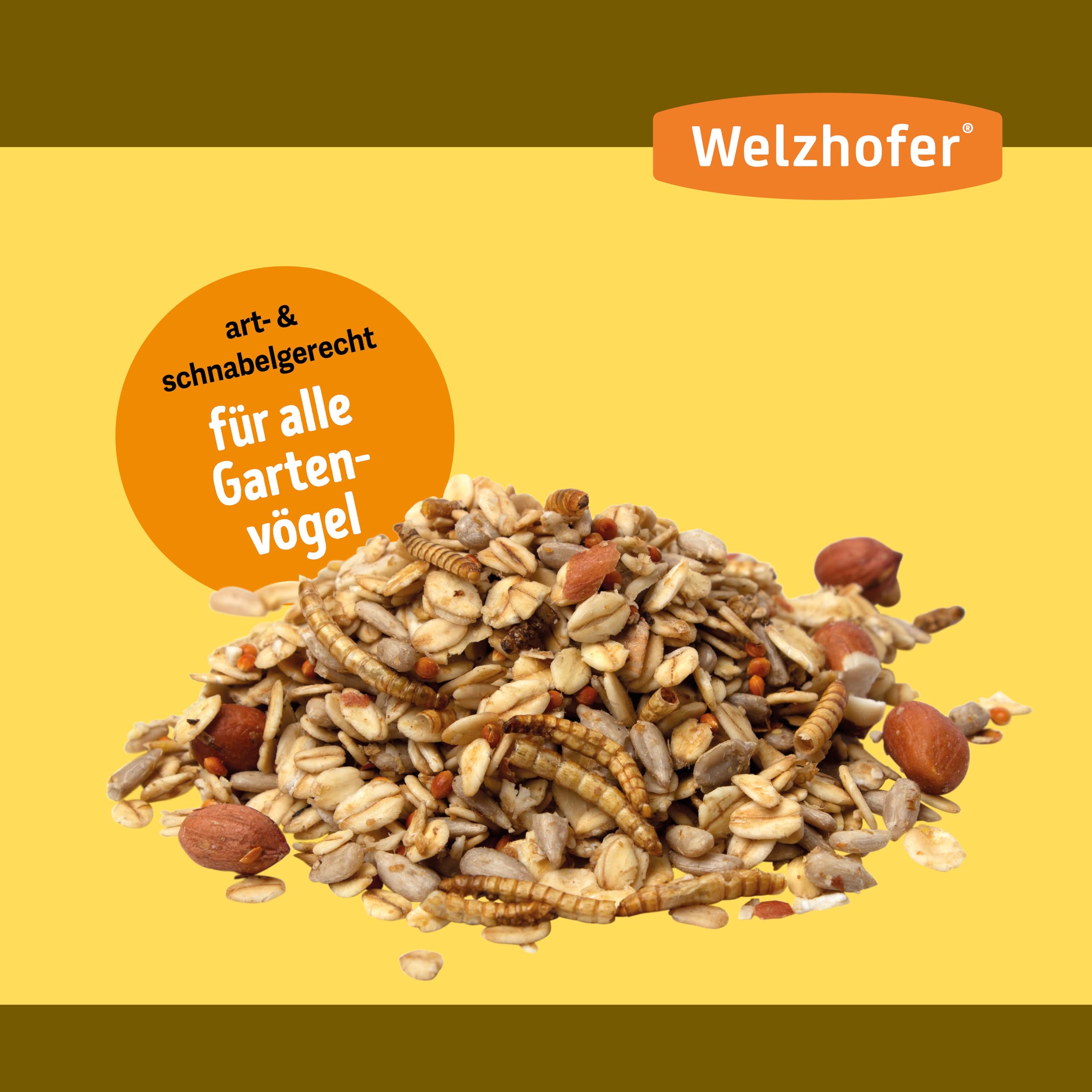 Insekten Menü 9kg, reichhaltiges Vogelfutter für Wildvögel mit Insektenfett & Mehlwürmern - Ohne Rosinen und künstliche Zusätze für Gartenvögel - Passend für Vogelhäuser & Futtersäulen