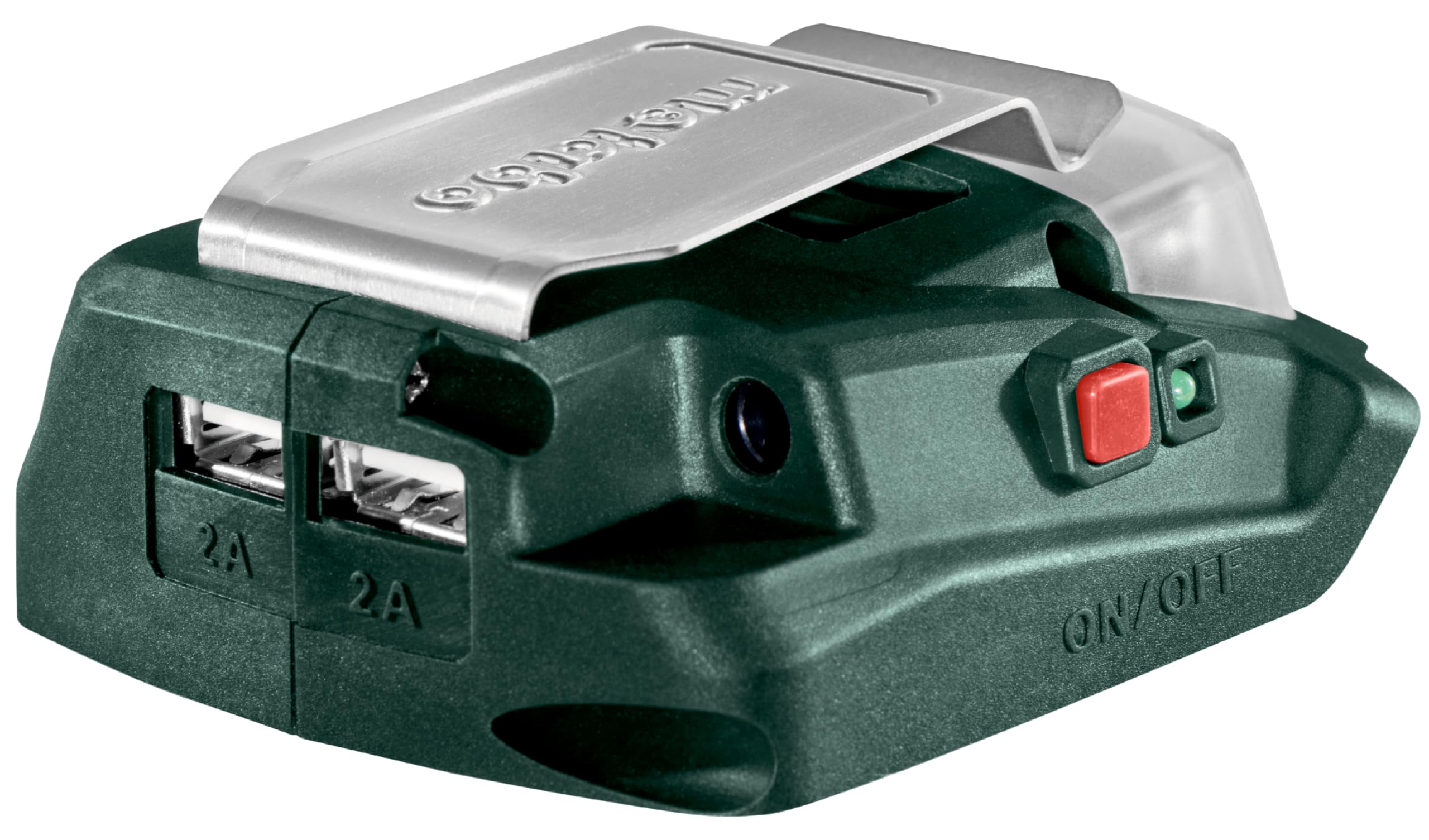 Metabo Akku-Power-Adapter PA 14.4-18 LED-USB, Ladegerät für LiHD & Li-Power, mobiler Ladeadapter mit 12 V Anschluss, 2 USB-Ports