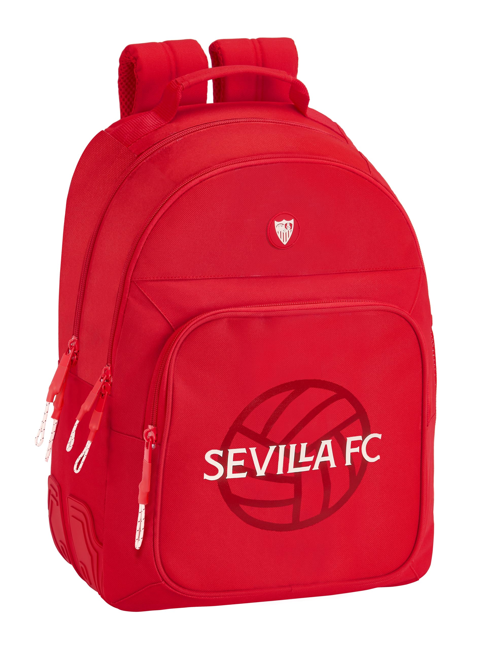 Safta SEVILLA FC - Mochila Escolar Infantil, Ideal para Niños de Diferentes Edades, Cómoda y Versátil, Calidad y Resistencia, 32x15x42 cm, Color Rojo