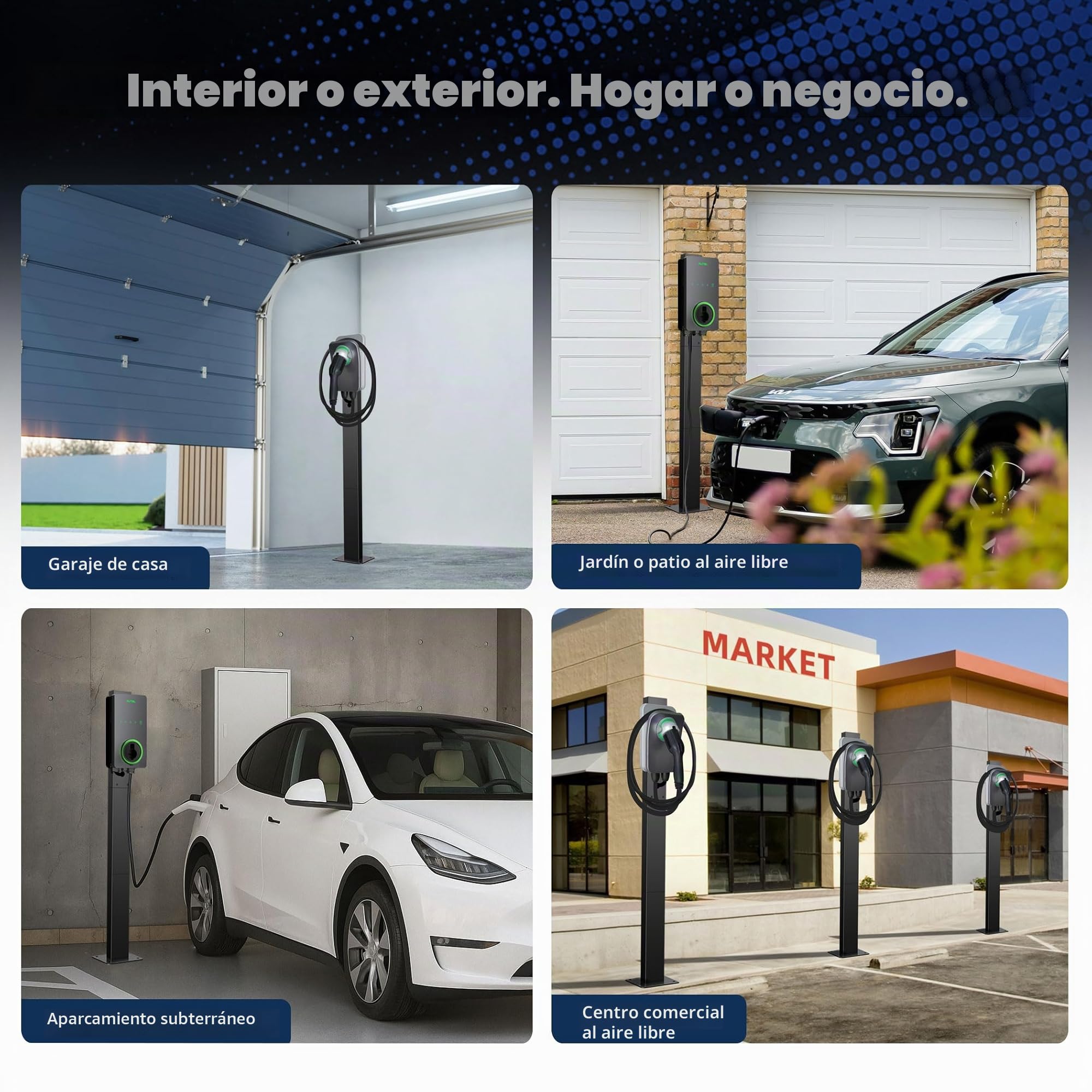 Base/Soporte para Wallbox Móvil Tesla Estación de Carga para Exteriores, La Columna de Carga para Wallbox Móvil Tesla Columna de Carga del Portador Wallbox