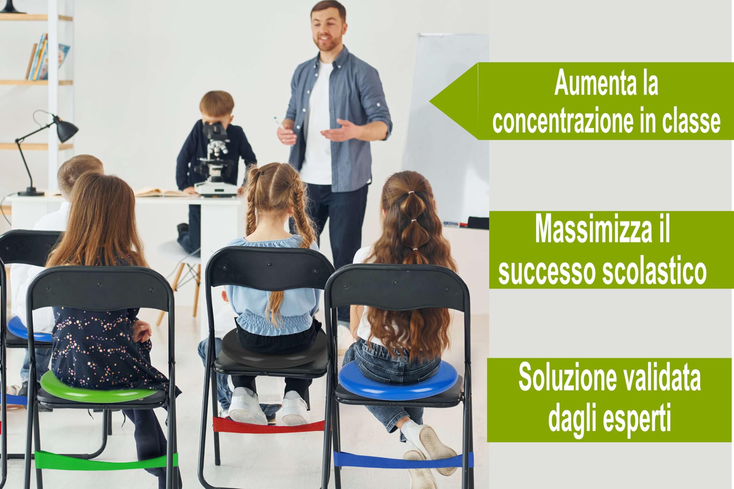 Cuscino ADHD per bambini e fasce elastiche | Massimizza la concentrazione | Canalizza l'Iperattività | Adattabilità Garantita | Sbocciamento giornaliero