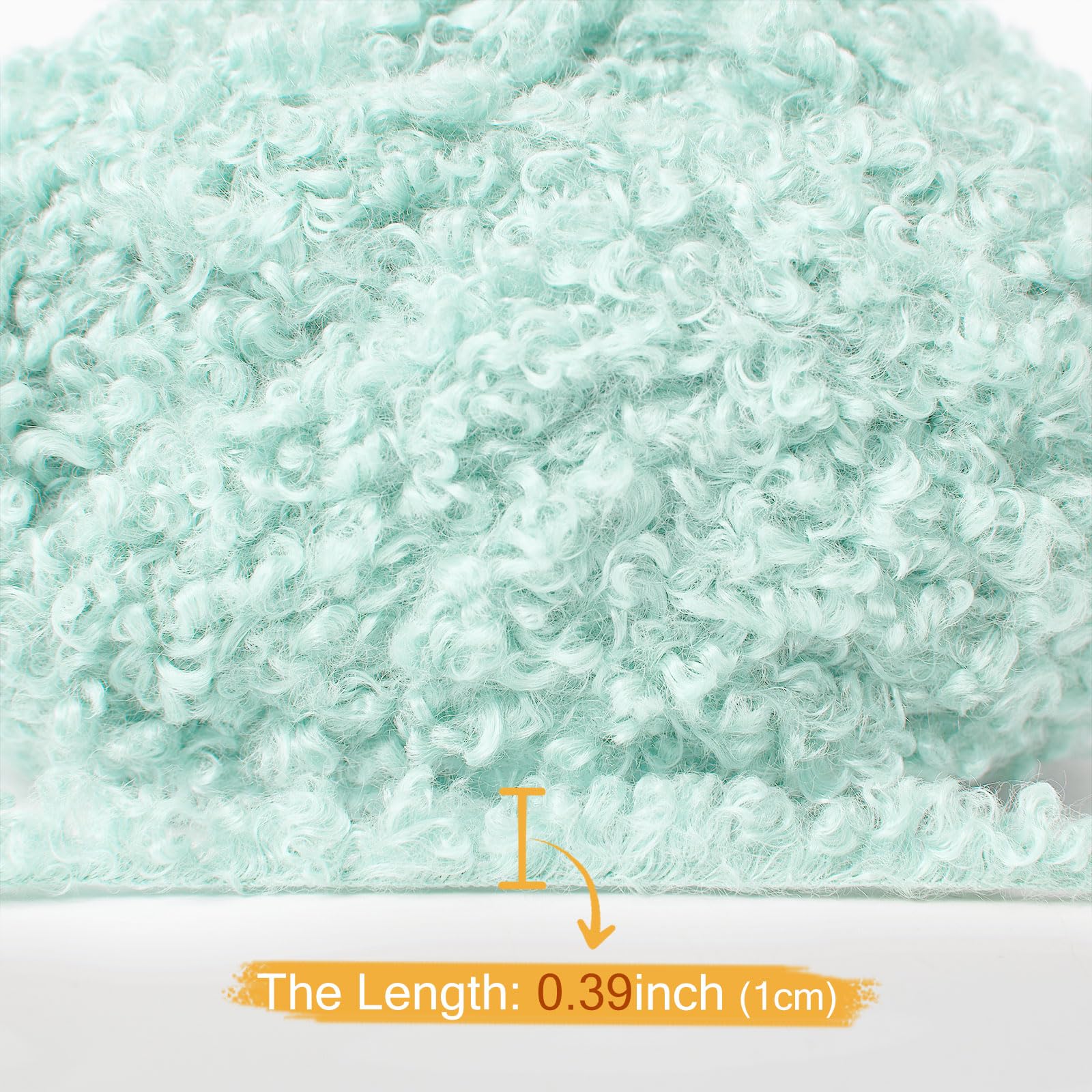 Pretty Jolly Teddy Fur Yarn - Super Soft, Chunky, Fluffy Faux Fur - Total Length 2×50m (100g×2) (Pale Blue) - Image 4