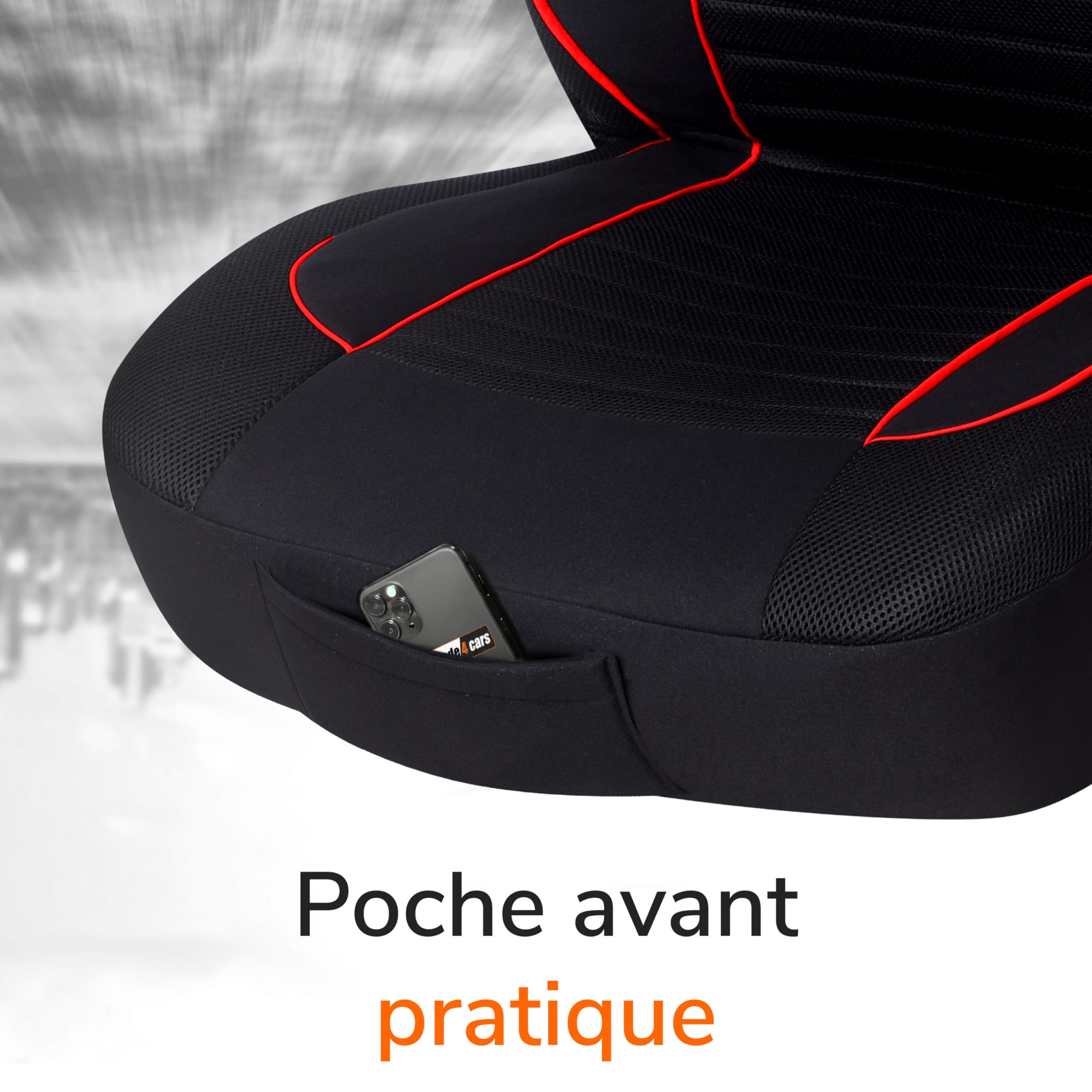 upgrade4cars Ensemble Housses Sièges Universel Version 2026 | Housses pour Avant et Banquette Arrière en Rouge | Accessoires Intérieur Auto Décoration