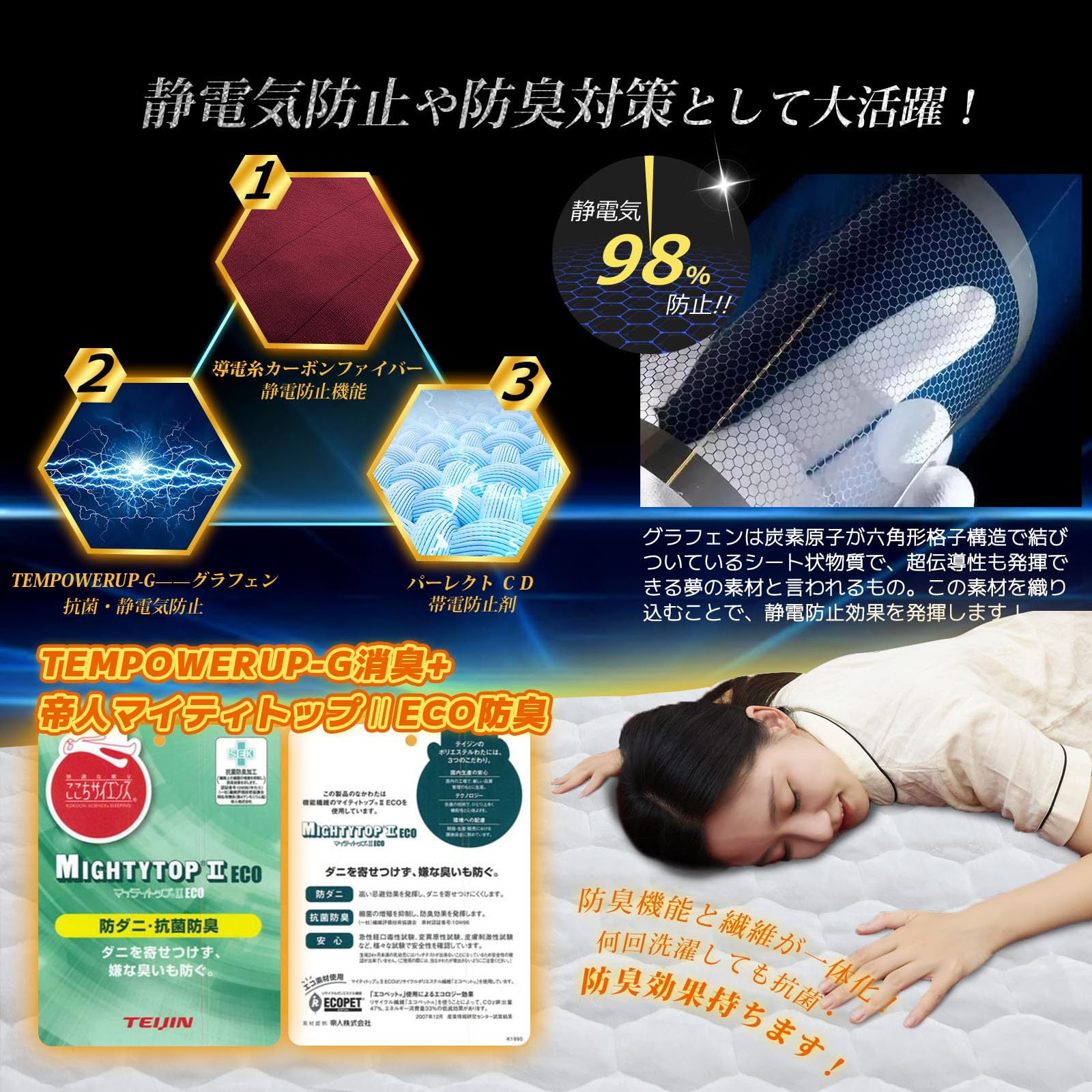 Amazon | SunshineLife ラグ 「帝人TEIJIN中わた・速暖グラフェン」 遠