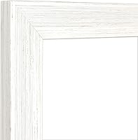 Vista 3 de MCS - Marco para póster con estilo de museo, veta de madera blanca, para colgar vertical y horizontal en la pared, marco grande para fotos, pósters