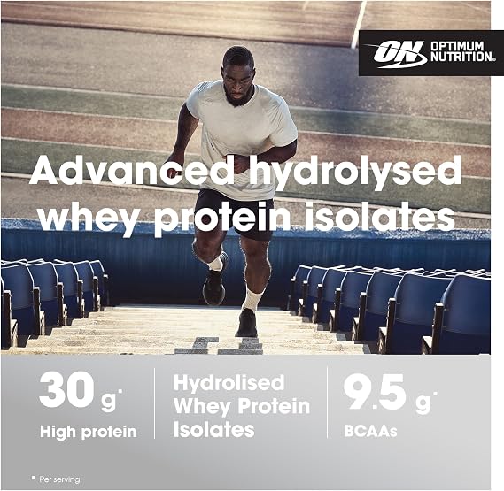 Optimum Nutrition Platinum Hydro Whey, Hydrolysed Whey Protein Isolate Powder with Essential Amino Acids, Glutamine and BCAA, Super Strawberry Flavour, 40 Servings, 1.6 kg