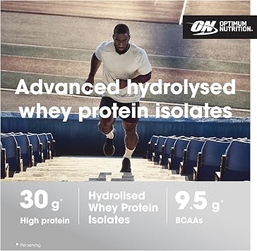 Optimum Nutrition Platinum Hydro Whey, Hydrolysed Whey Protein Isolate Powder with Essential Amino Acids, Glutamine and BCAA, Super Strawberry Flavour, 40 Servings, 1.6 kg