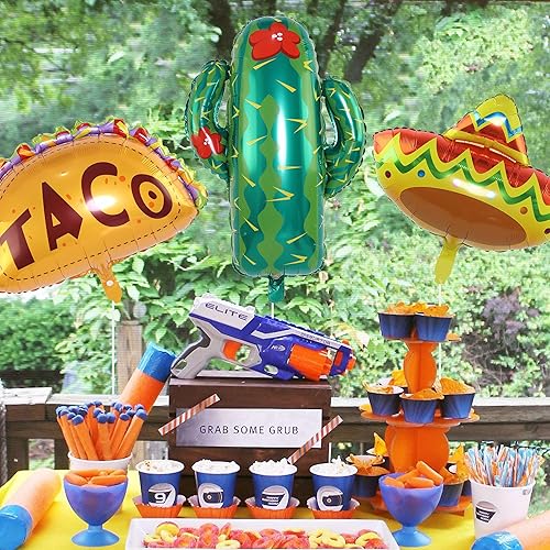 Miniatura 7 de 3 globos del Cinco de Mayo, globos de fiesta mexicana, sombrero de cactus de llama mexicana, globo de aluminio para decoraciones de fiestas
