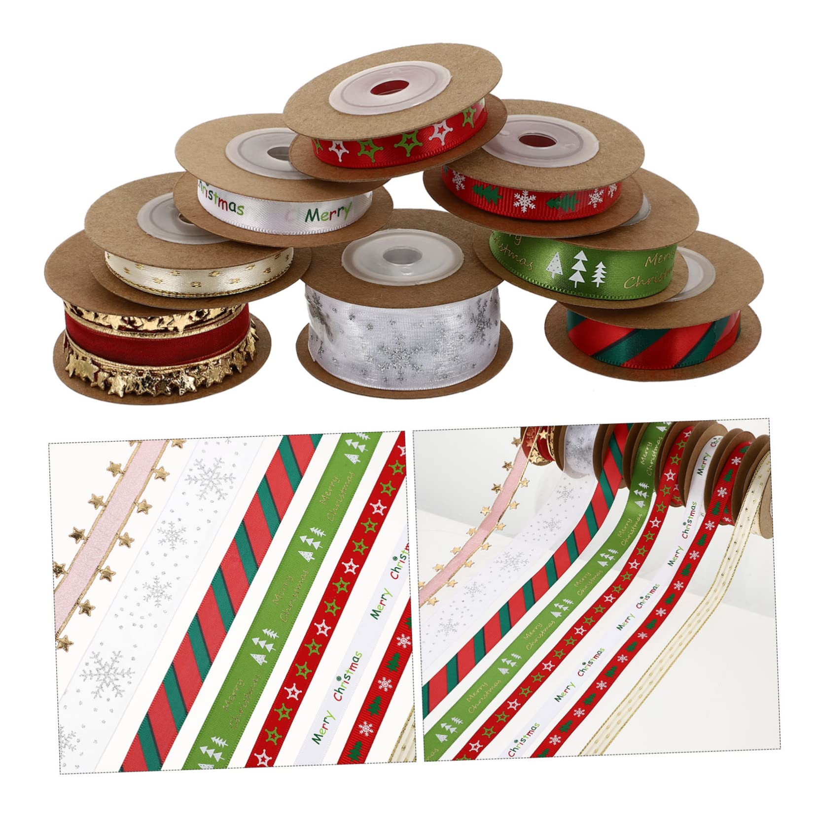 Operitacx 24stücke Teiliges Weihnachtsband Für Diy Bastelprojekte Bunte Satin Und Organza-ribbons Dekoration Für Weihnachten Und Feierlichkeiten