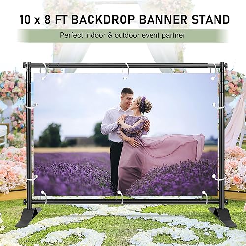 Miniatura 2 de Soporte de fondo grueso resistente de 5 x 7 a 8 x 10 pies, soporte profesional de fondo de fotografía de pasos y repetición, altura ajustable para