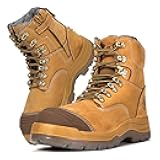 Work Boots for Men,7 inch,Steel Toe,Side Zipper, Leather Shoes,Static Control, Breathable,Quick Dry(AK232Z -AK245Z