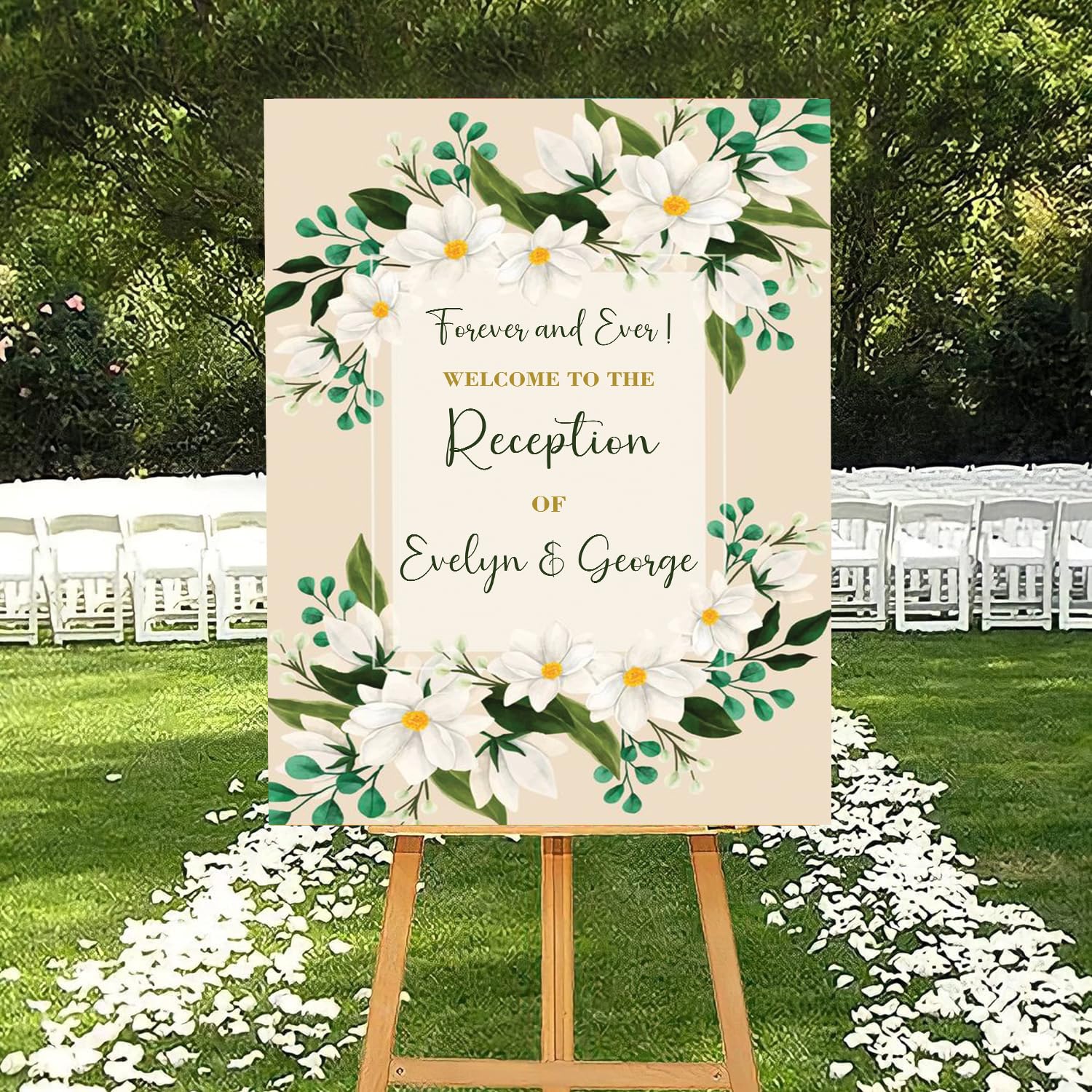 Theme My Party Personalised Reception Ceremony Welcome Sign Board I Personalized Wedding Reception Wedding Sign Board I Indian Ceremony Welcome Sign for Reception Decoration