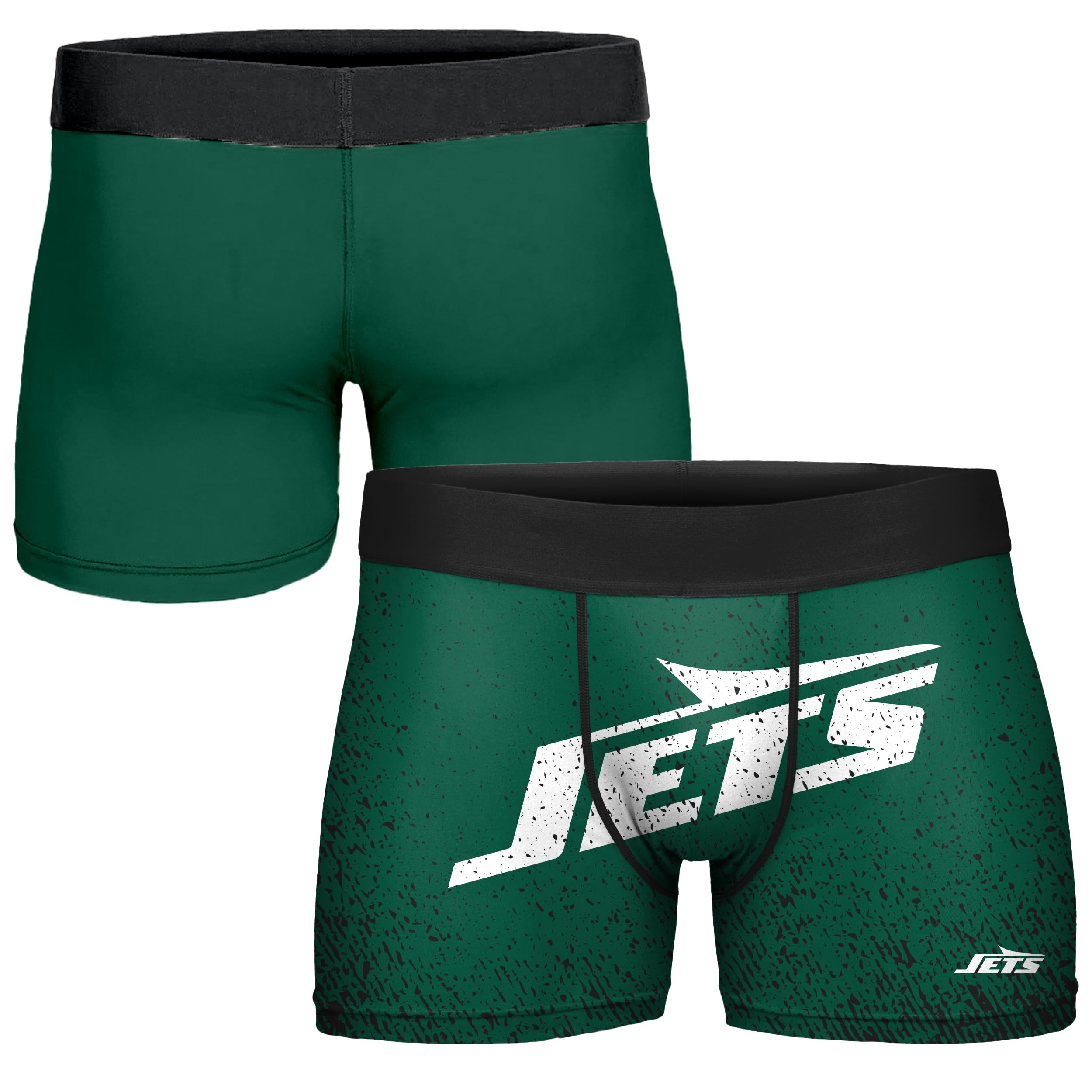 FOCO NFL Men's Officially Licensed Team Color Primary Logo Football Fan Essential Boxer Briefs Underwear - New York Jets - Medium