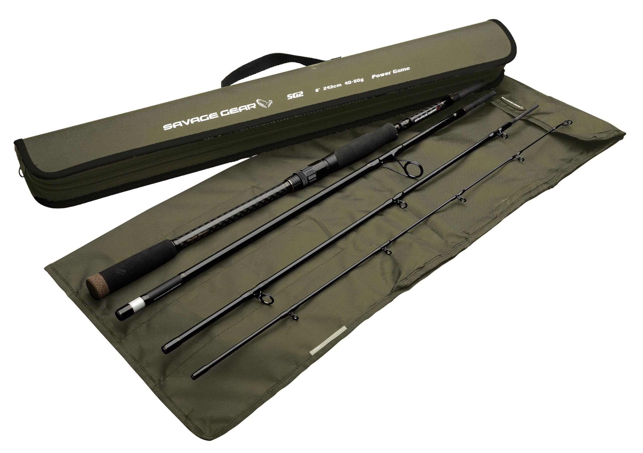 Savage Gear SG4 Juego Medio TR Travel Caña de Pesca - Caña Predator de acción rápida para Agua Dulce y Salada - Ideal para Bass, Lucio y Zander señuelos Blandos 2.69M 15-45G
