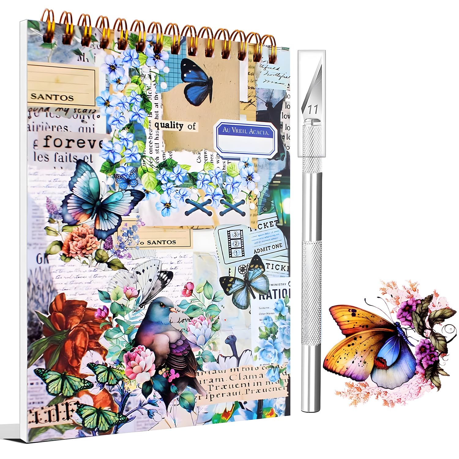 800+ Stickers Scrapbooking Vintage - 24 Fogli, Tema Verde, Per Diari, Album E Decorazioni - Foto 8