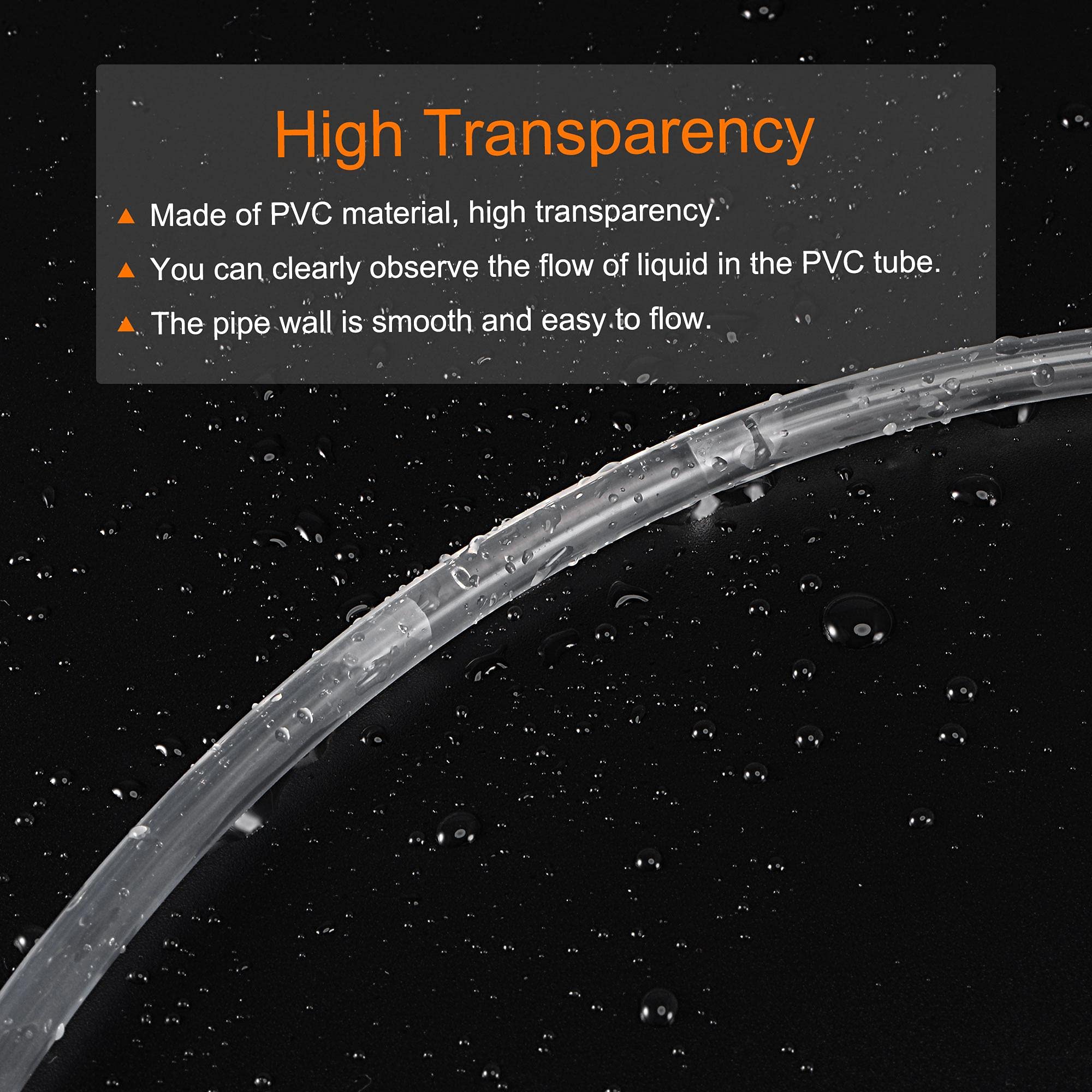 Tuyau en PVC, tuyau Transparent en PVC, tube en vinyle, 32mm ID 38mm OD 2m, Flexible et léger for Tube d'eau, Tube d'air