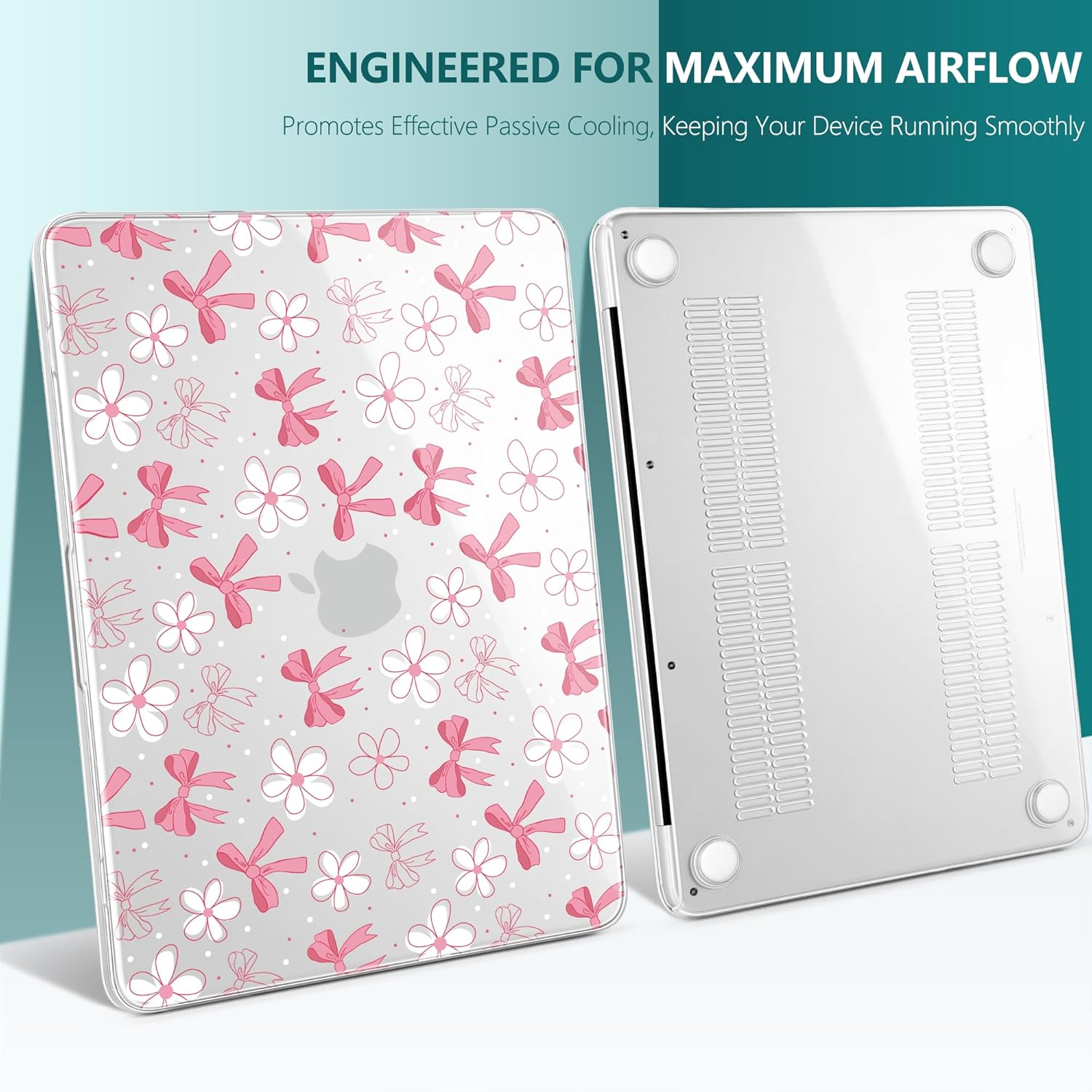 DONGKE Compatible with MacBook Neo 13 Inch Case 2026 A3404 A18 Pro chip & Touch ID, Plastic Hard Shell with Keyboard Cover, Screen Protector & Dust Plugs, Bow & Daisy