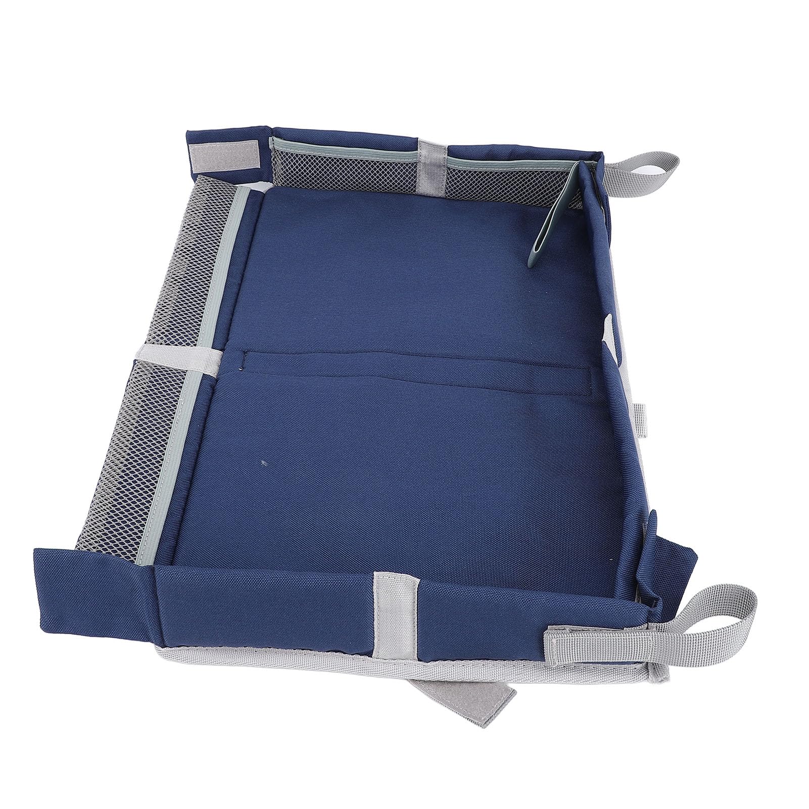 Foldable Travel Tray Cover Portable Kids Airplane Table Organizer Bag for Traveling and Entertainment for Polyester Fiber Material Children and Adults (Dark Blue)