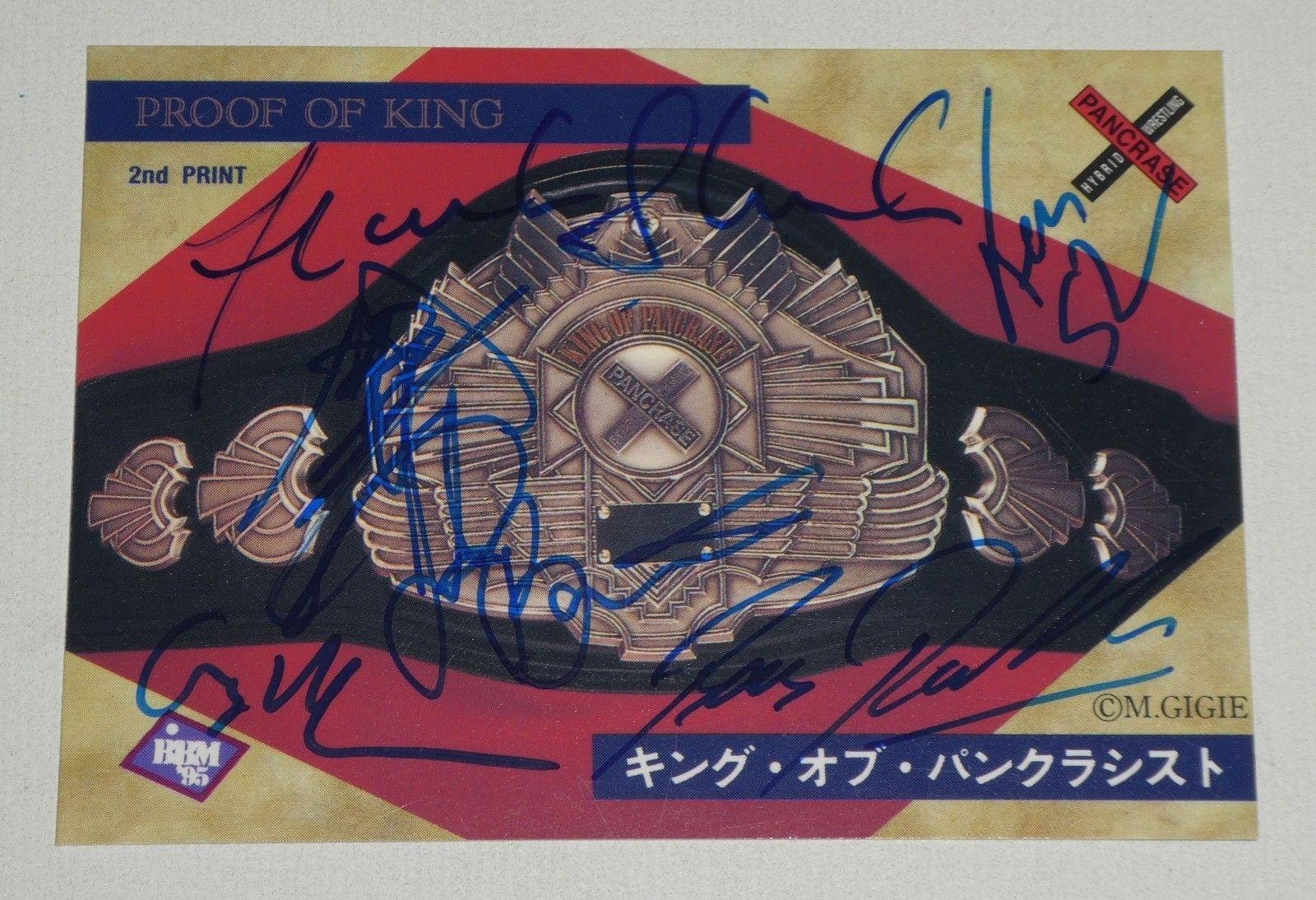 Ken & Frank Shamrock Bas Rutten Minoru Suzuki +2 Signed Pancrase 1997 BBM Card 2 - Autographed UFC Cards