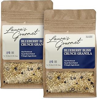 Laura's Gourmet Granola - BlueBerry Bliss Crunch - Gluten, Soy & Dairy F...