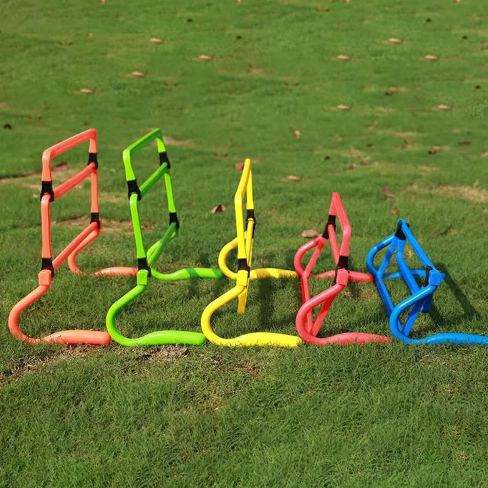 5 Pièces Haies D'Agilité Matériel de Obstacles Athlétiques Équipement de Force Barrières D'Entraînement en PVC Robuste Approprié pour La Prép, Rouge