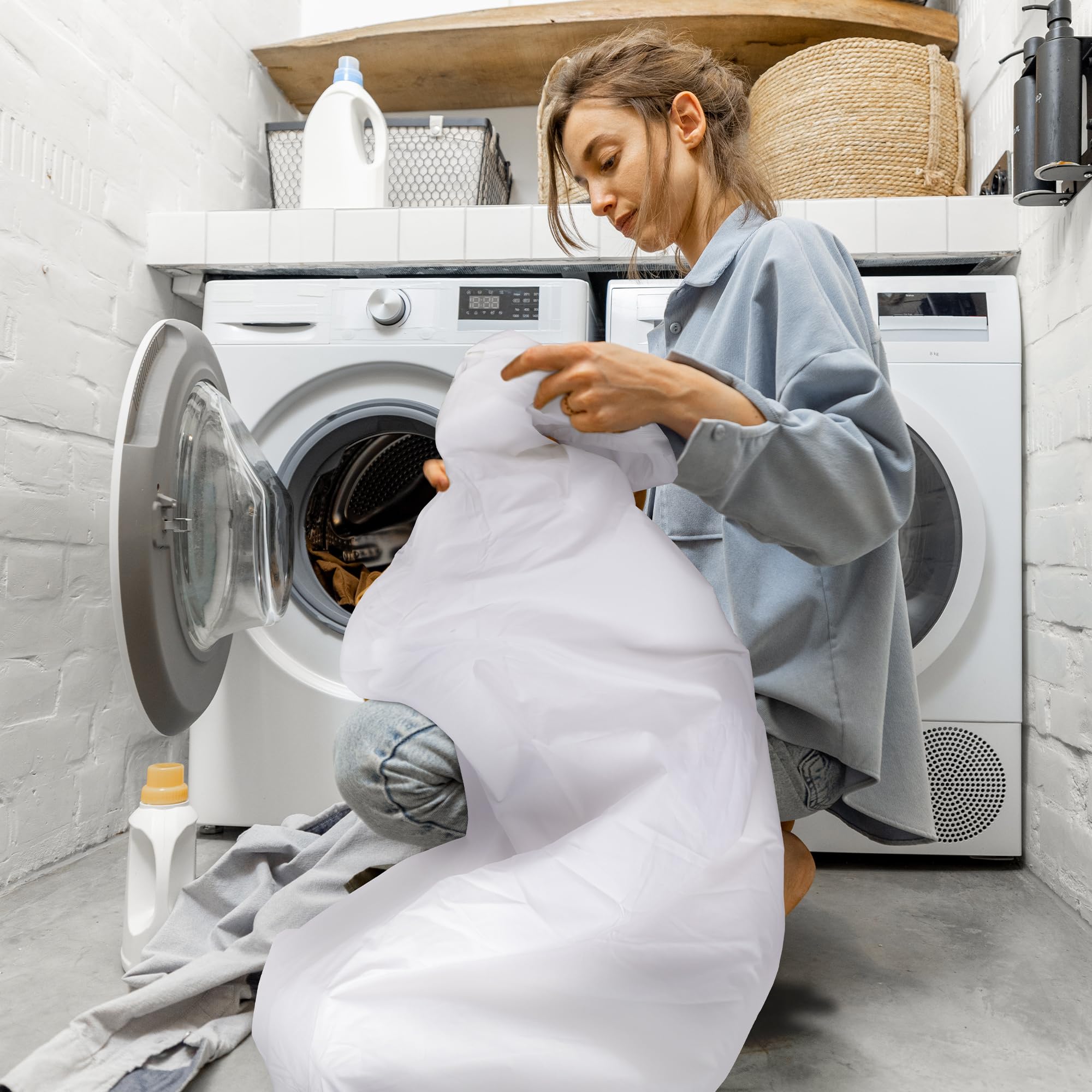 Waterproof Duvet Cover or Waterproof Blanket Cover-Dust, Pet Dander, Feather, Pollen & Allergy Control Duvet Protector (Full/ 86x86)