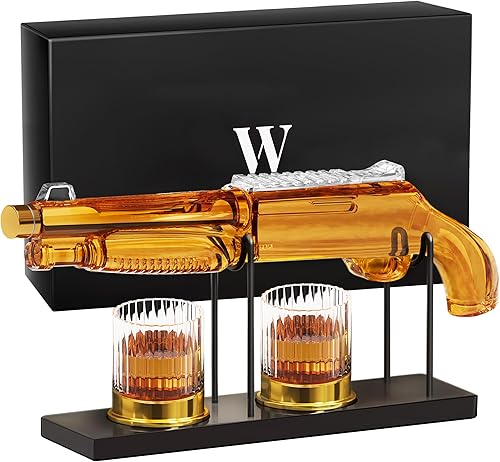 Juego de decantadores de whisky con 2 vasos para hombres, papá, regalo único de The Wine Things para el día del padre, marido, novio, aniversario,