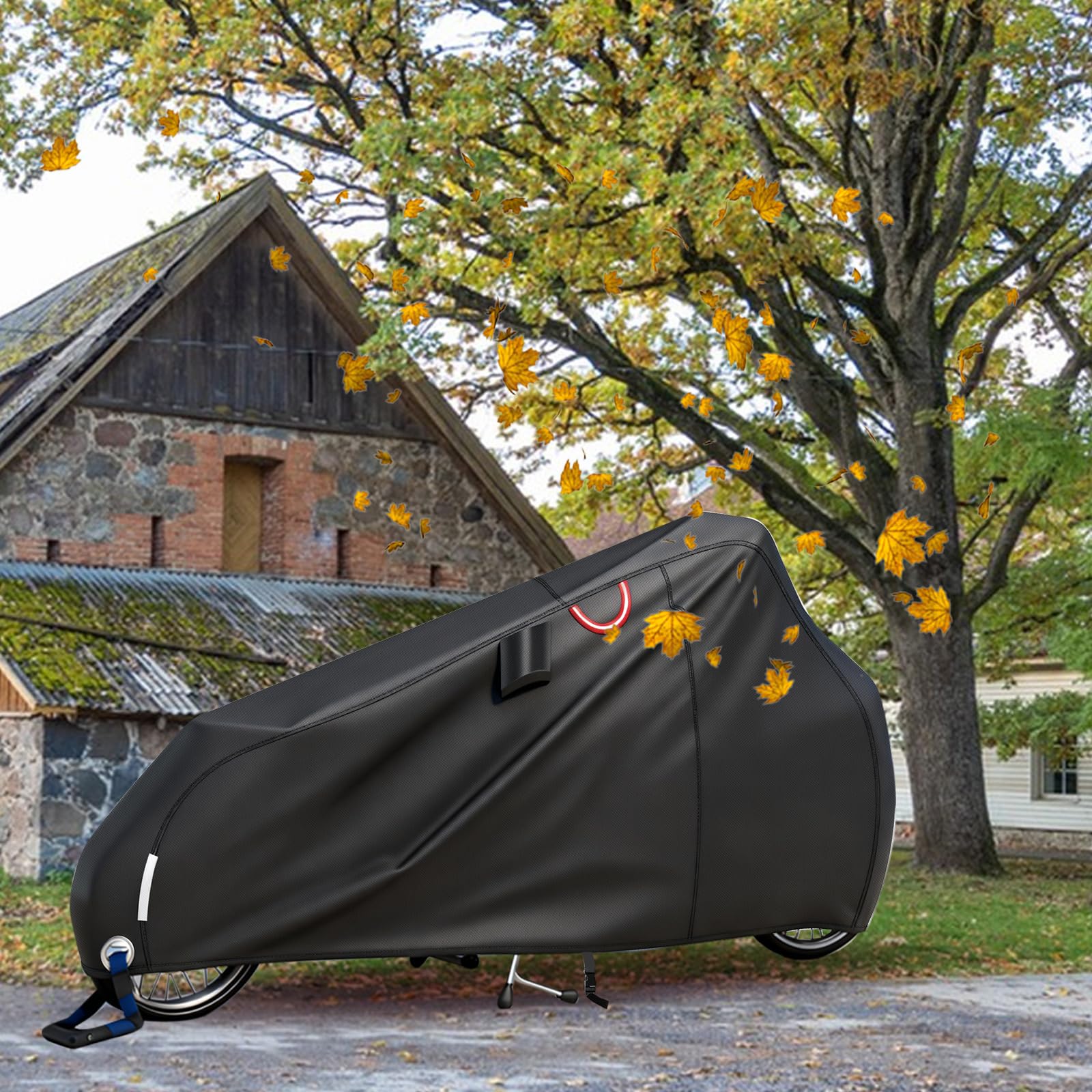 Lastenfahrrad Abdeckung Wasserdicht 420D Oxford-Gewebe Fahrradabdeckung UV-Schutz mit Aufbewahrungsbeutel, Fahrradgarage für Abdeckplane Fahrradschutzhülle Cargo Bike Einspurig 285 x 65 x 115cm