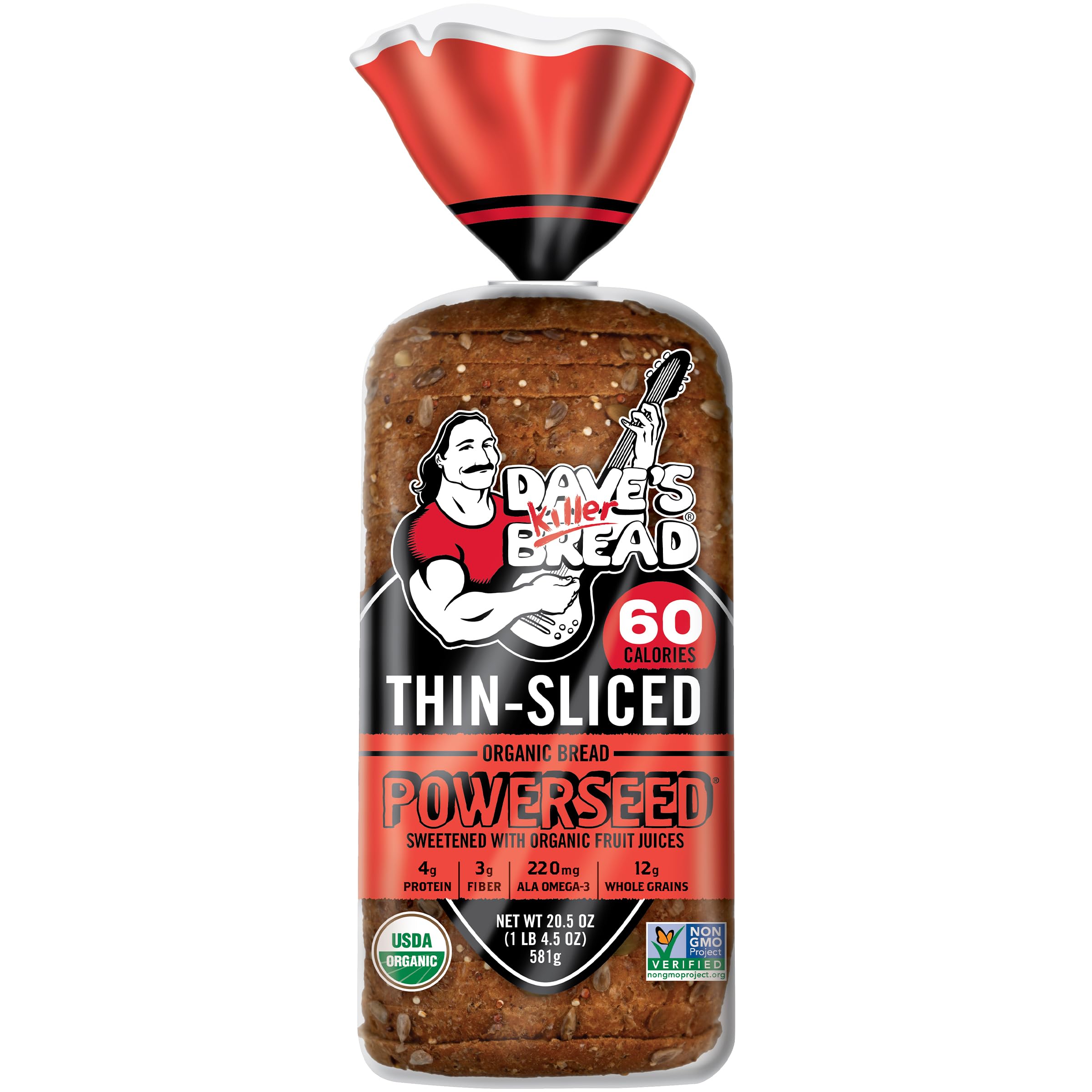 Dave's Killer Bread Powerseed Thin-Sliced, Seeded Organic Bread, 20.5 oz Loaf