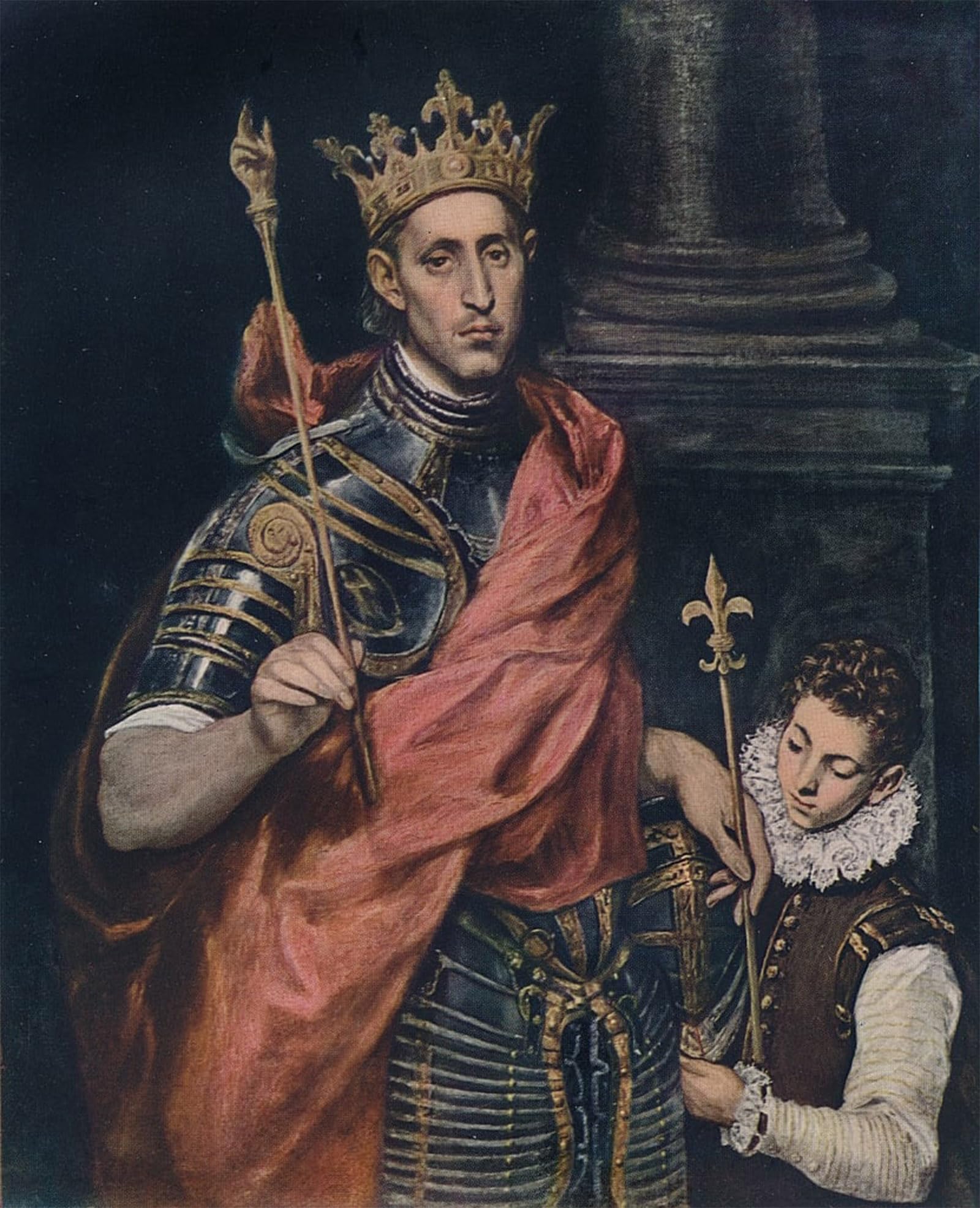 POSTERIIk Vintage Print Pop Art Landscape Artwork St Louis King of France with a Page by El Greco Art Prints for Office Home Decor 60x90cm
