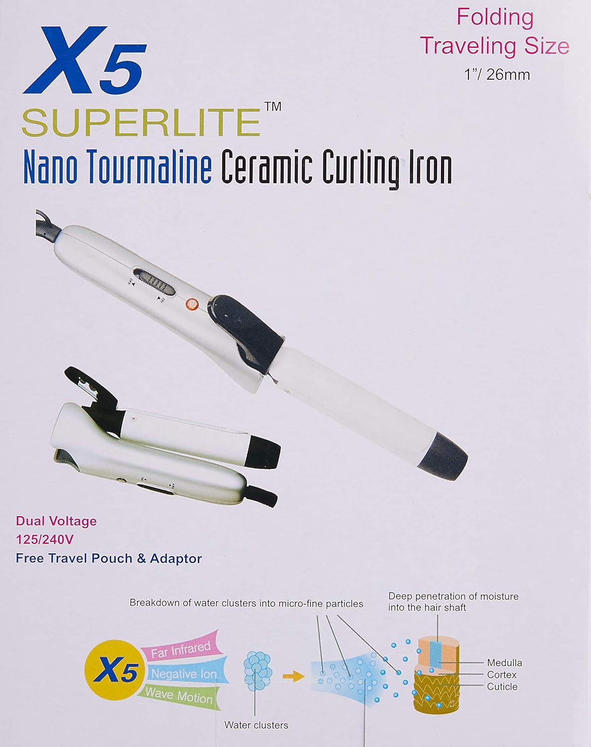 RX7 Rx7 1" travel curling iron dual voltage