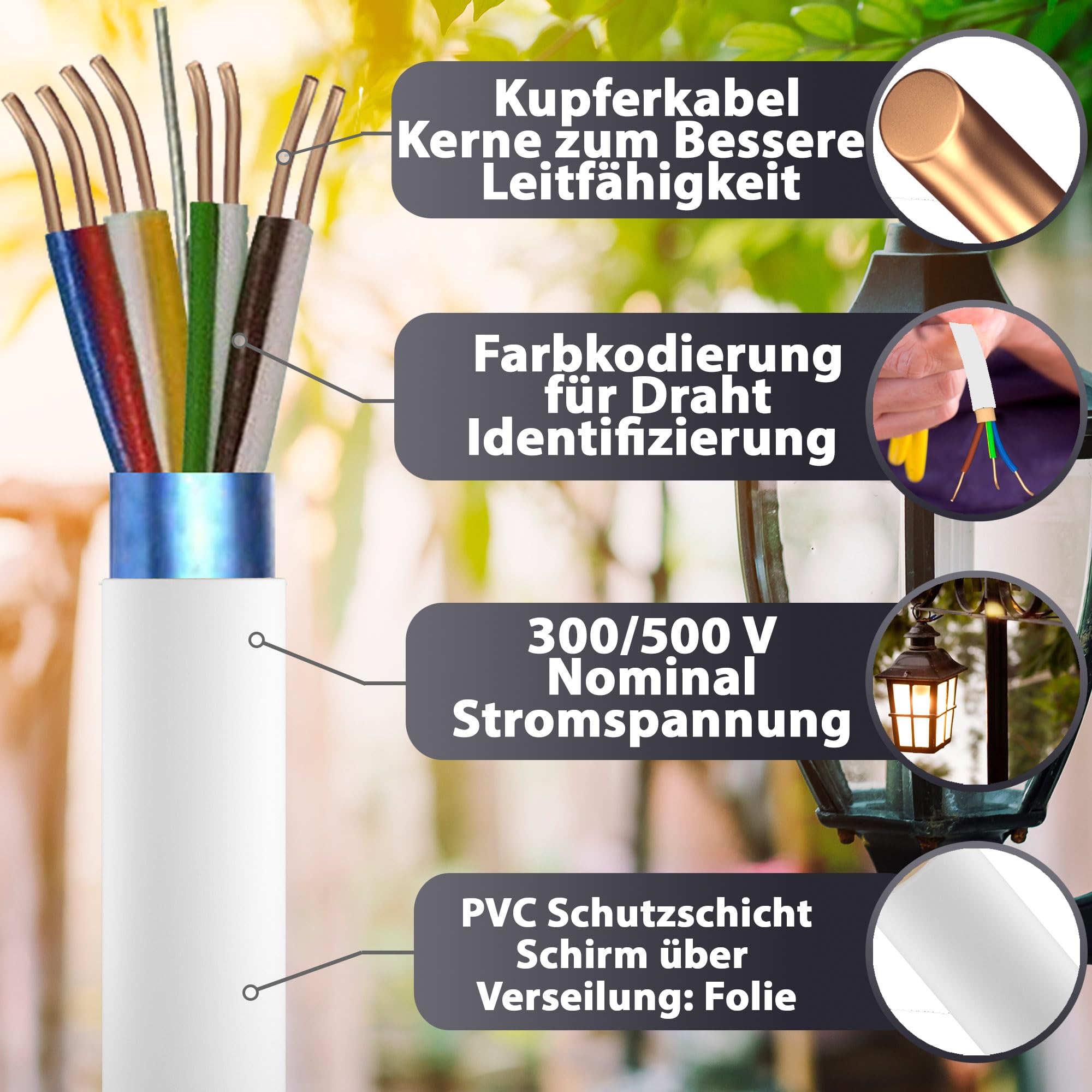 MAS Premium Von 5 bis 250m Telekommunikationskabel J-Y(ST) Y 2_4_6X2X0,8 Telefonleitung Klingelleitung Fernmeldeleitung (J-Y(ST) Y 4X2X0,8, 70m)