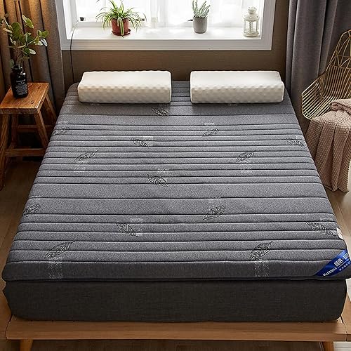 Miniatura 2 de V&U Colchón de espuma viscoelástica de látex, cómodo colchón enrollable de tatami, colchón de suelo de futón de sensación firme media, tapete de