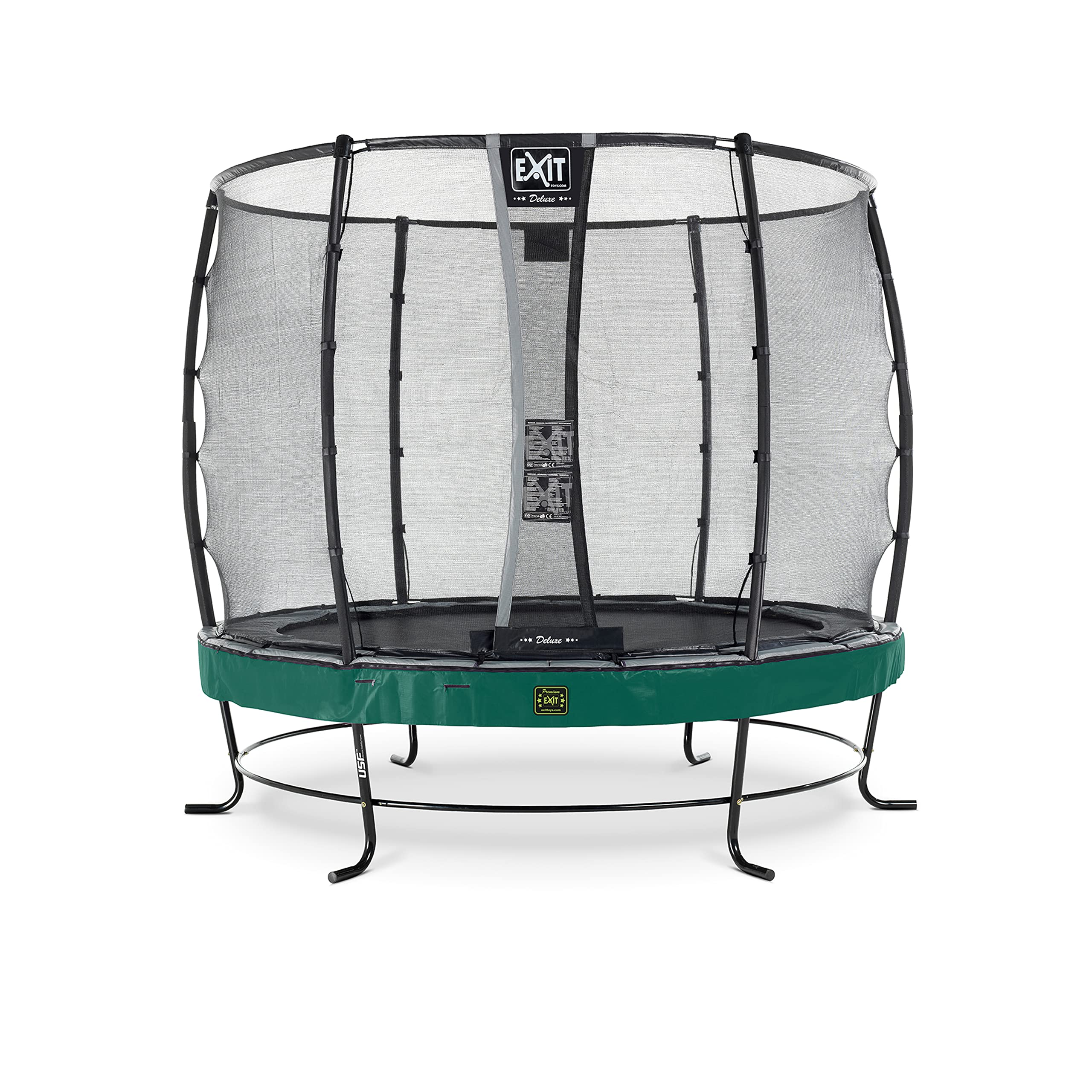 EXIT Toys Elegant Premium Trampolin - Rundes Trampolin Outdoor für Kinder - Sicherer Einstieg - Stabiler und Robuster Rahmen - mit Foot Protection System