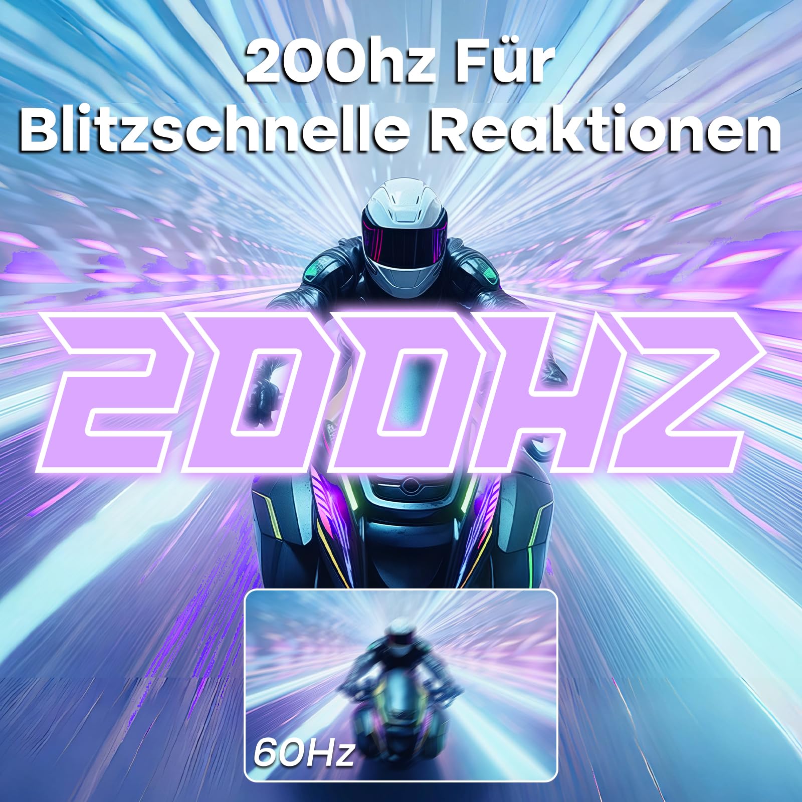 Amzfast Monitor da Gaming 24 Pollici - 200Hz, FHD 1920x1080, Fast IPS, 1ms MPRT, 80% DCI-P3, 110% sRGB, HDR, Anti-Luce Blu, Adaptive Sync, VESA 75x75, HDMI 2.0/DP 1.4, Bianco - AMZG24X1W