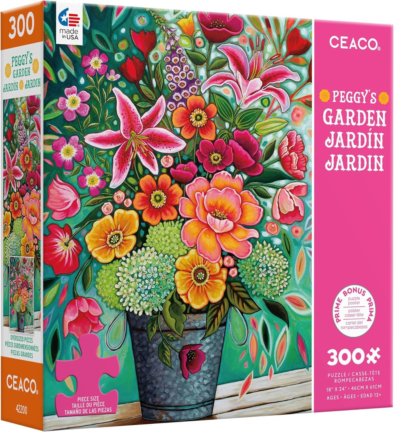 Ceaco - Peggy's Garden - Florenza - 300 Oversized Piece Jigsaw Puzzle