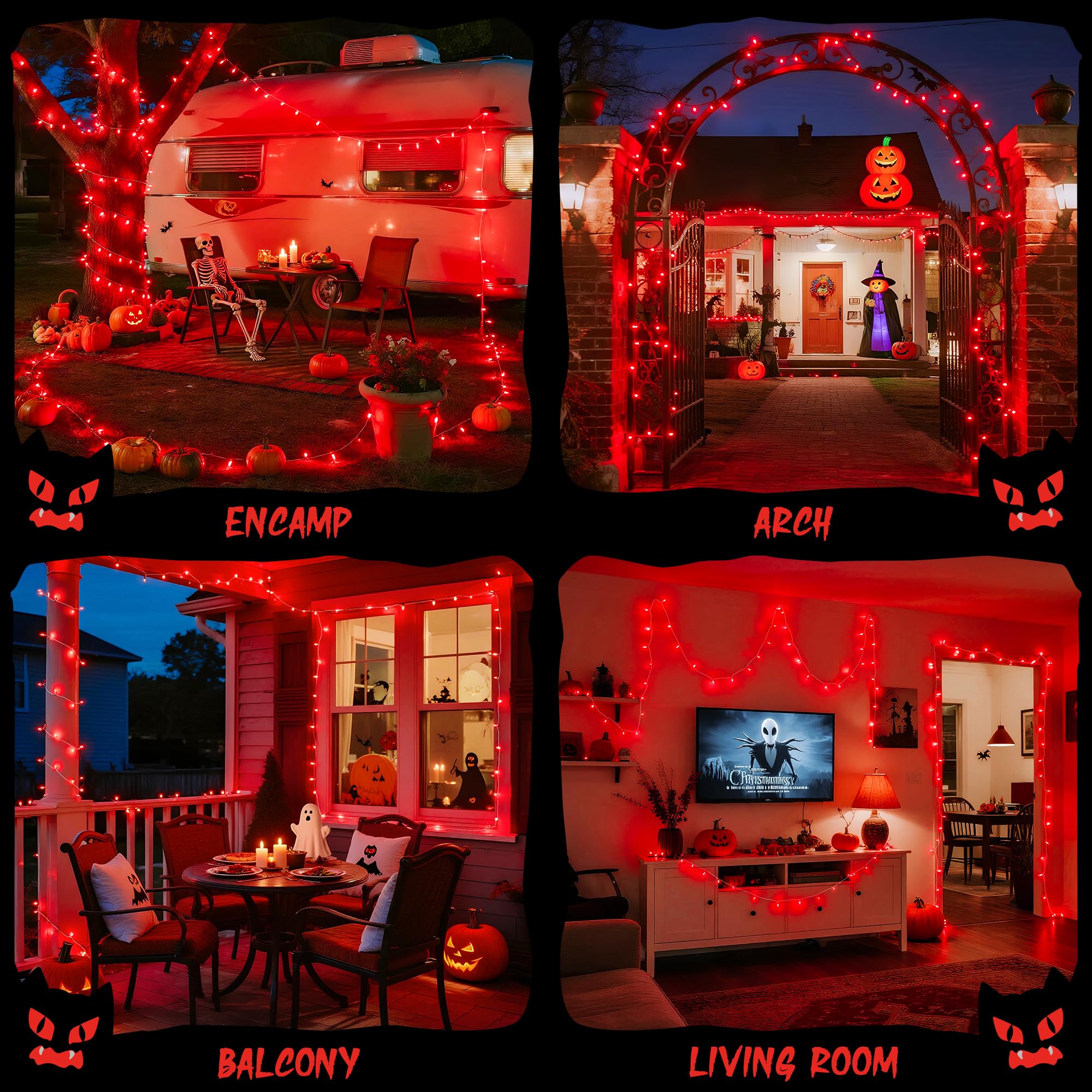JMEXSUSS Decorazioni rosse per San Valentino, 100 LED a batteria, luci a stringa natalizie, con 8 modalità di distanza, impermeabili, 10 m