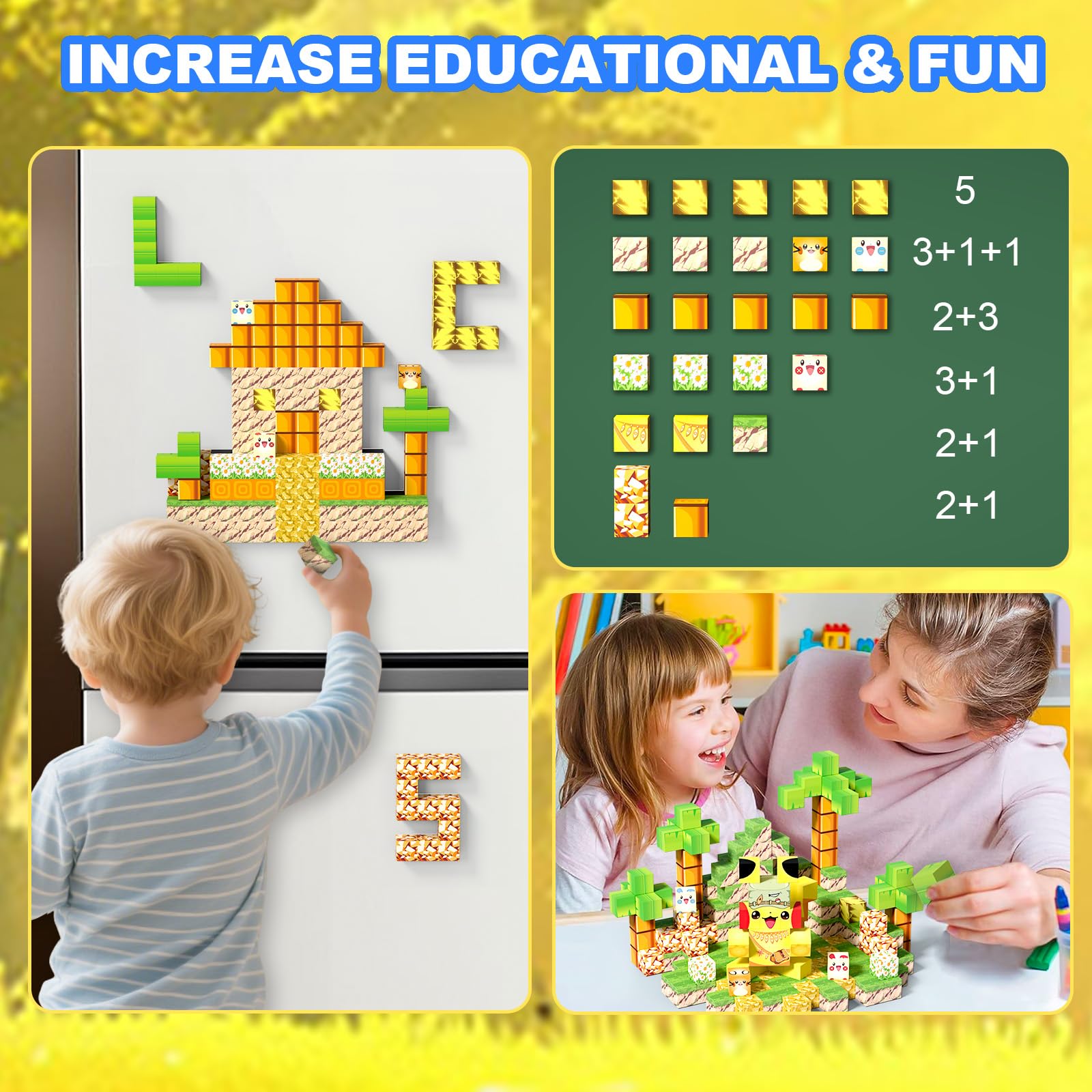 150 Piezas Construcciones Magnéticas Bloques, Juguetes Creativos con Bloques Magnéticos para Juegos, Adecuados para Niños y Niñas Mayores de 3 Años, Juguetes STEM Montessori con Bloques Magnéticos