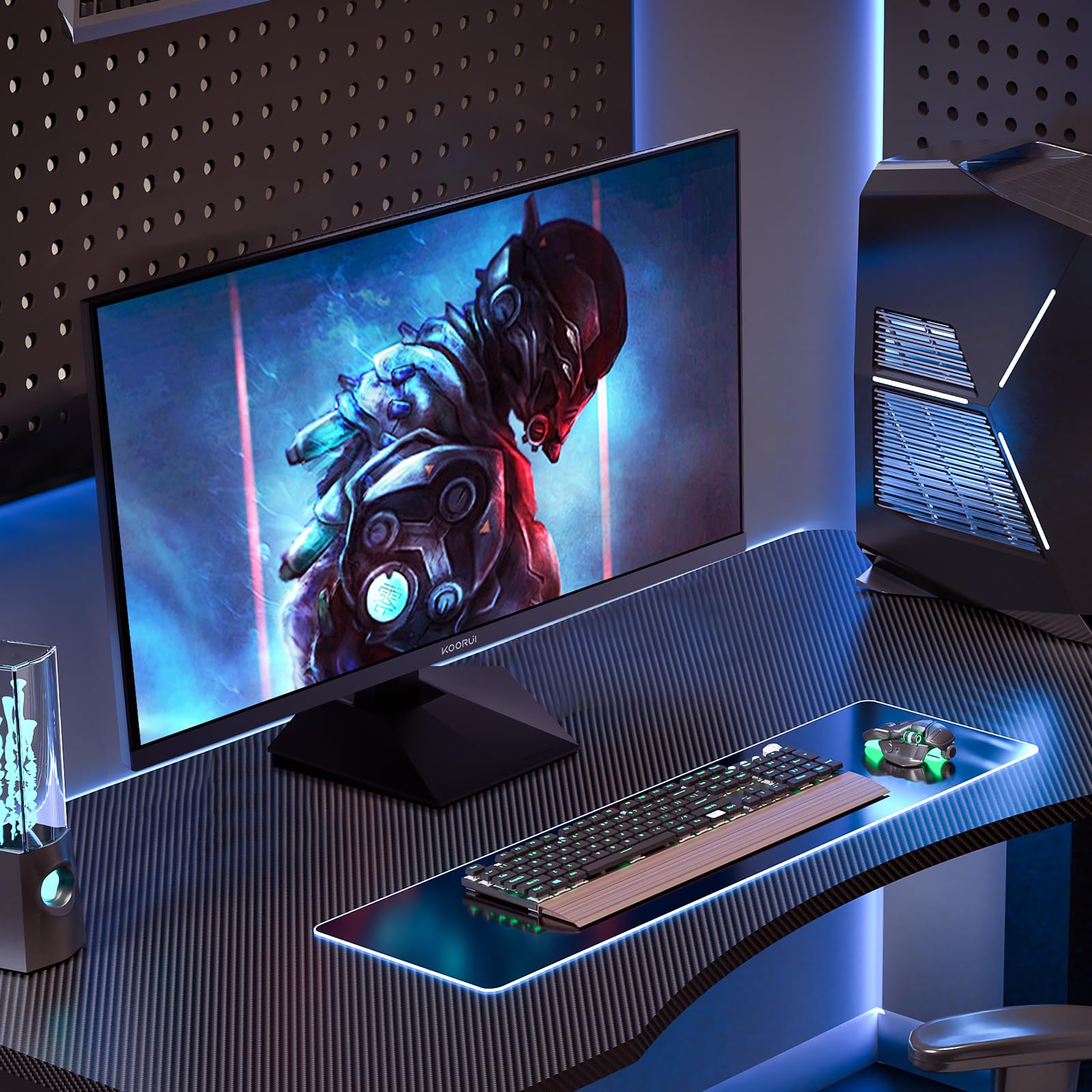 KOORUI G2421V 24 Zoll Gaming Monitor, 1ms 180Hz Fast IPS QHD 2560x1440 HDR400 Adaptive Sync HDMI2.0 DP1.4 VESA 75x75mm
