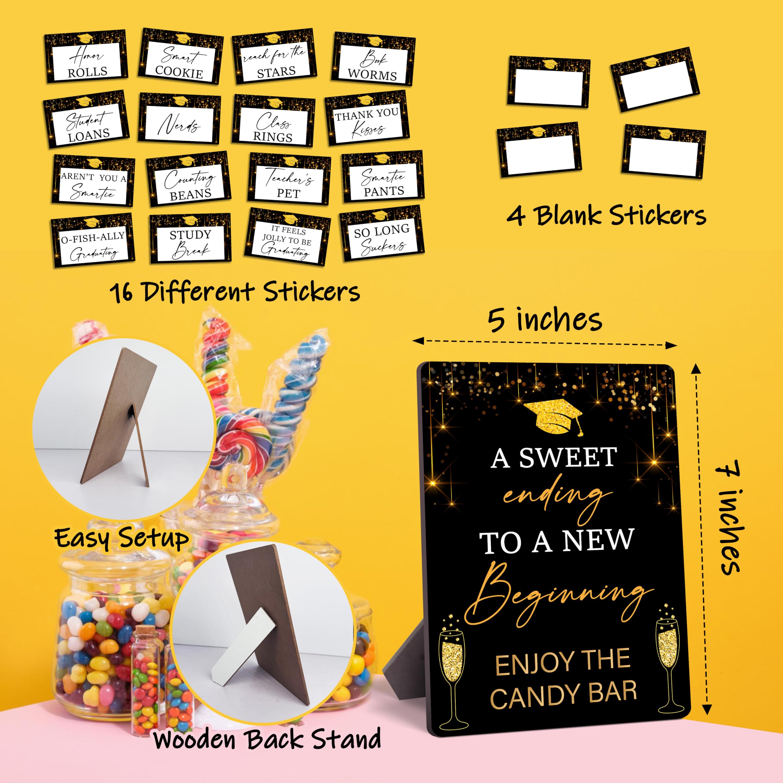 Black Grad Party Buffet Table Sign Set, Graduation Candy Bar Signs, Buffet Labels For 2025, Dessert Food Label Grad Table Decorations, Graduation party Decoration, A04