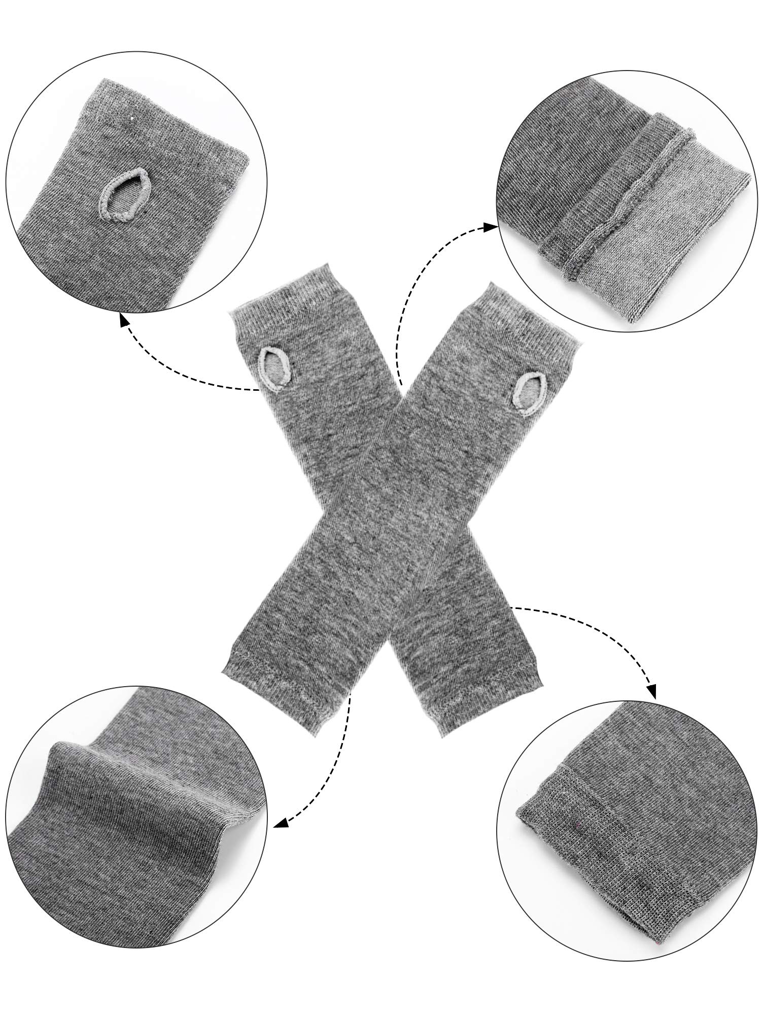 Bememo 4 Pairs Arm Warmer Fingerless Gloves for Women Long Arm Sleeves Knitted Elbow Length Gloves Gothic Thumb Hole Mittens