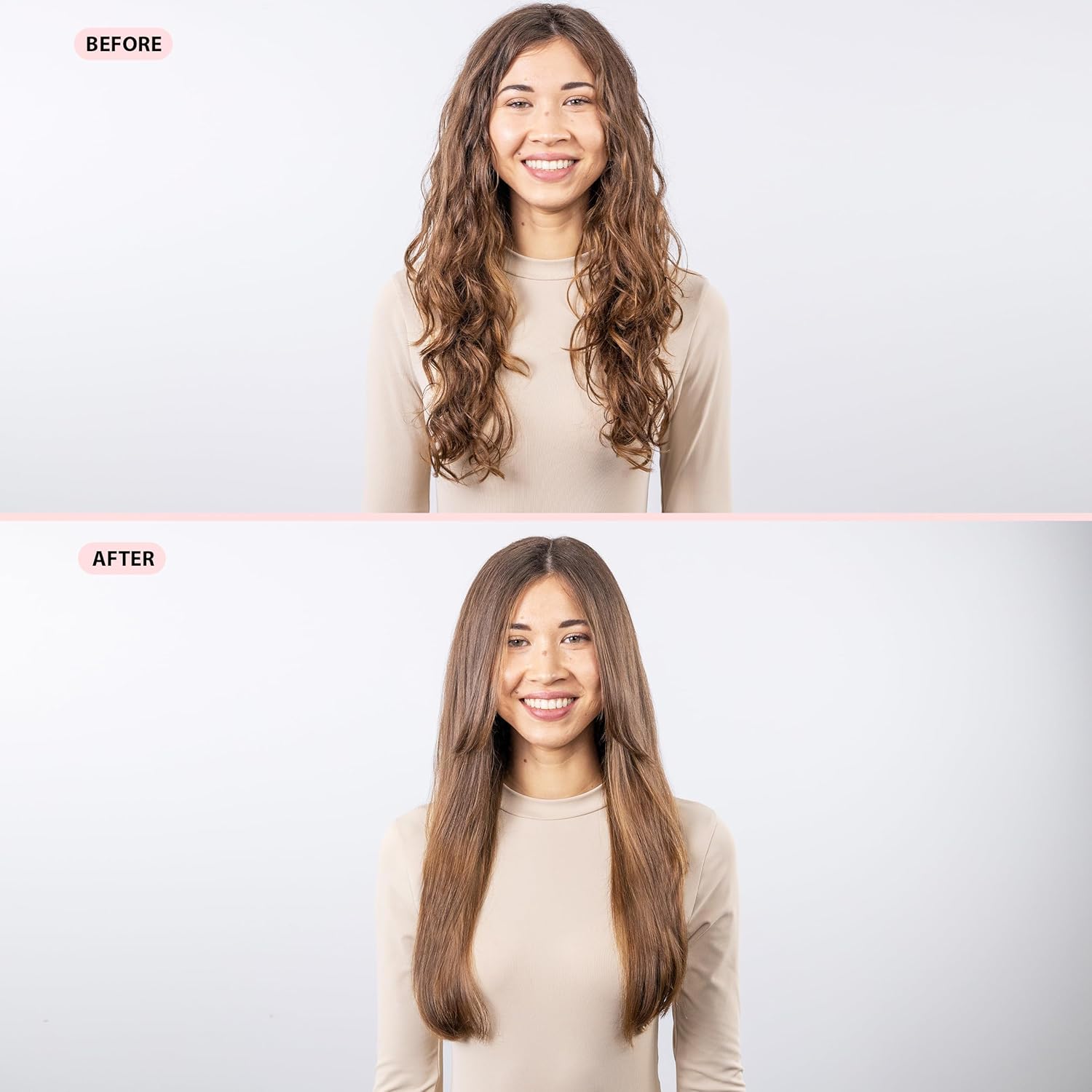 L'ANGE HAIR Le Titane Titanium Flat Iron | Hair Straightener with Curved Edges for Versatile Styling | Dual Voltage Flat Iron with Infrared Heat & Adjustable Temperature | 1" Blush - Image 5