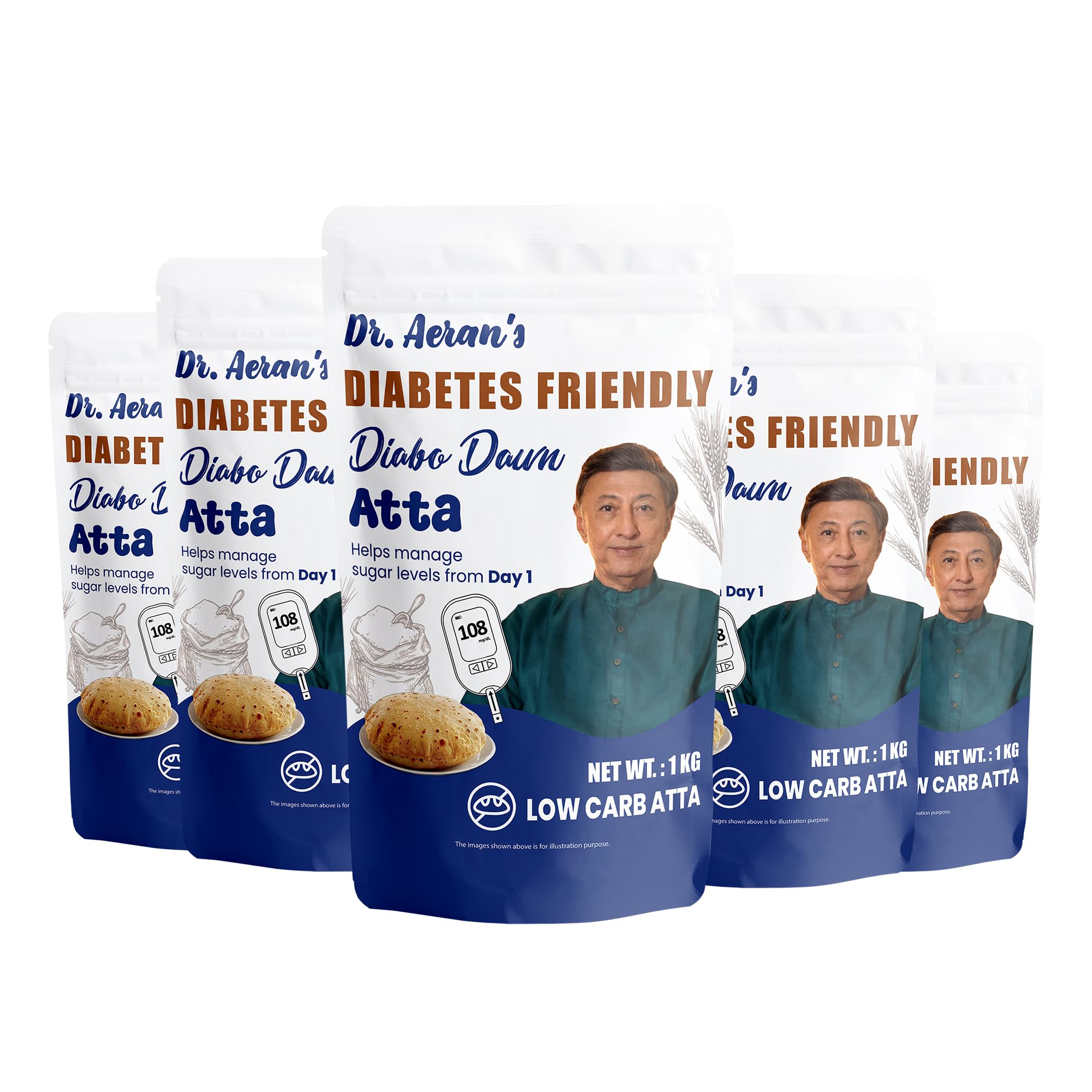 Dr. Aeran’s Diabo Dawn Atta | Low Carb High Fibre Atta | High Protein Flour | No Added Sugar | Suitable for Controlled Carbohydrate Diet | 5 Kg-image-13